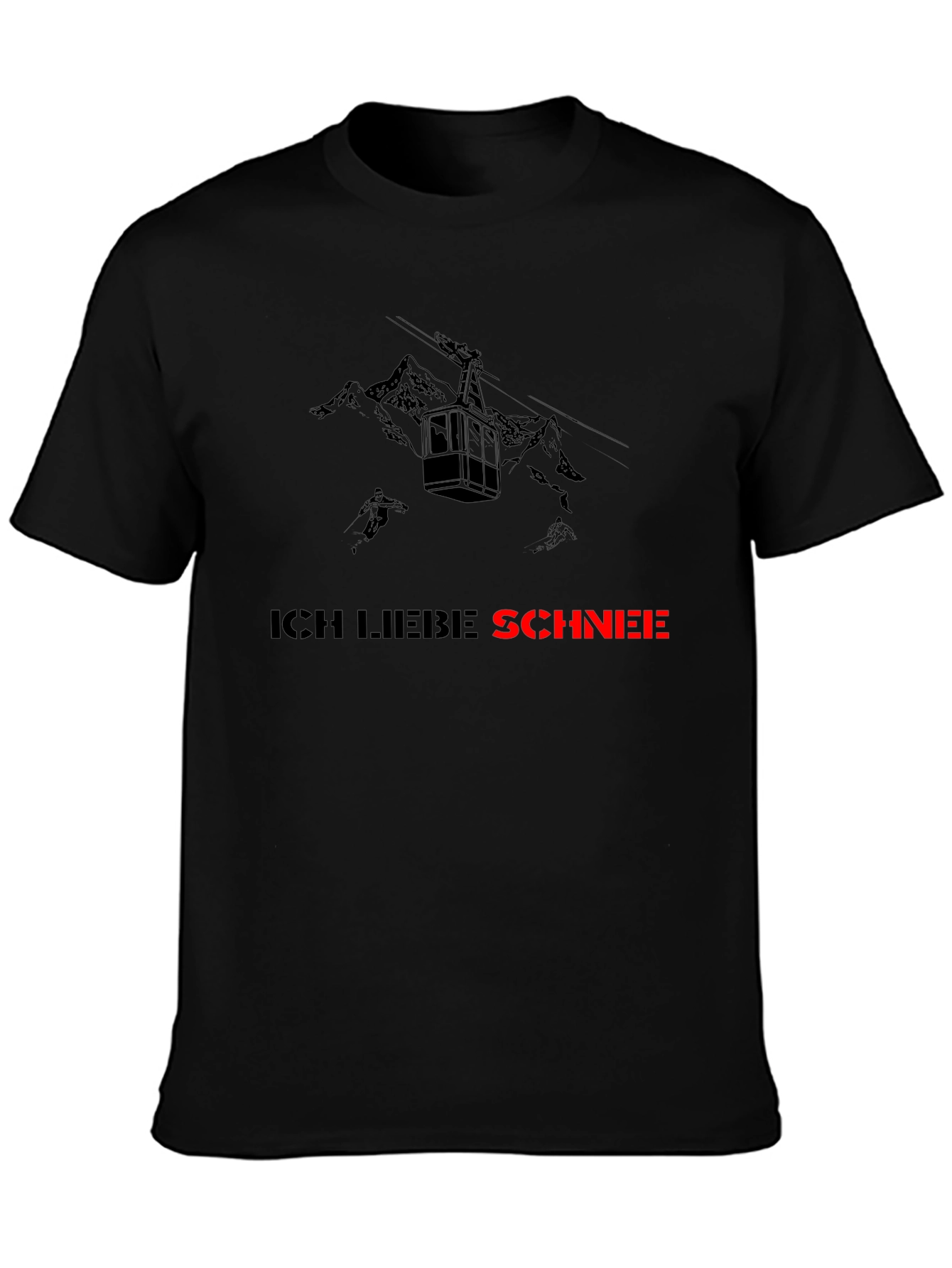 Ich Liebe Schnee Graphic Tee - Black T-Shirt
