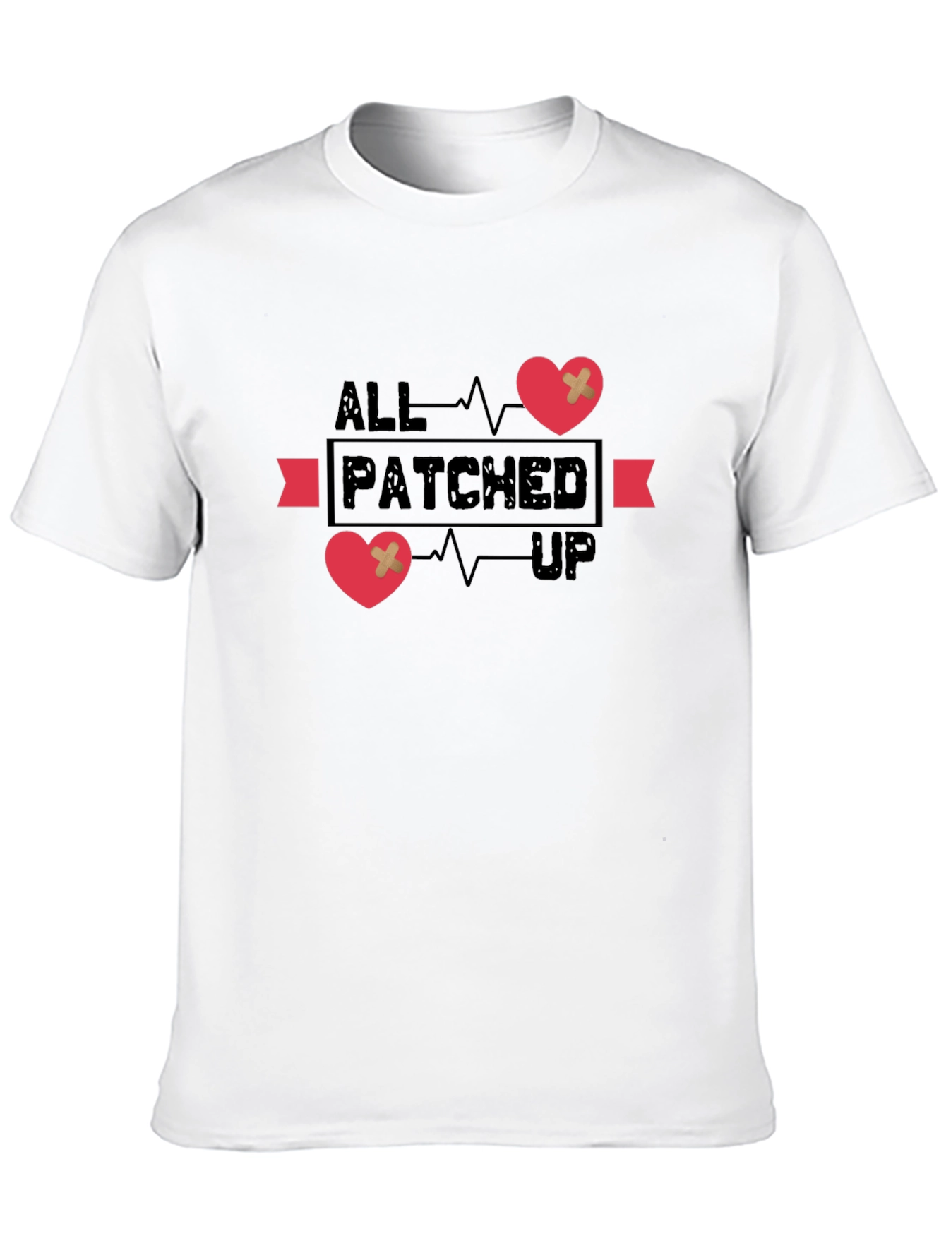 All Patched Up Graphic Tee - Heart Design