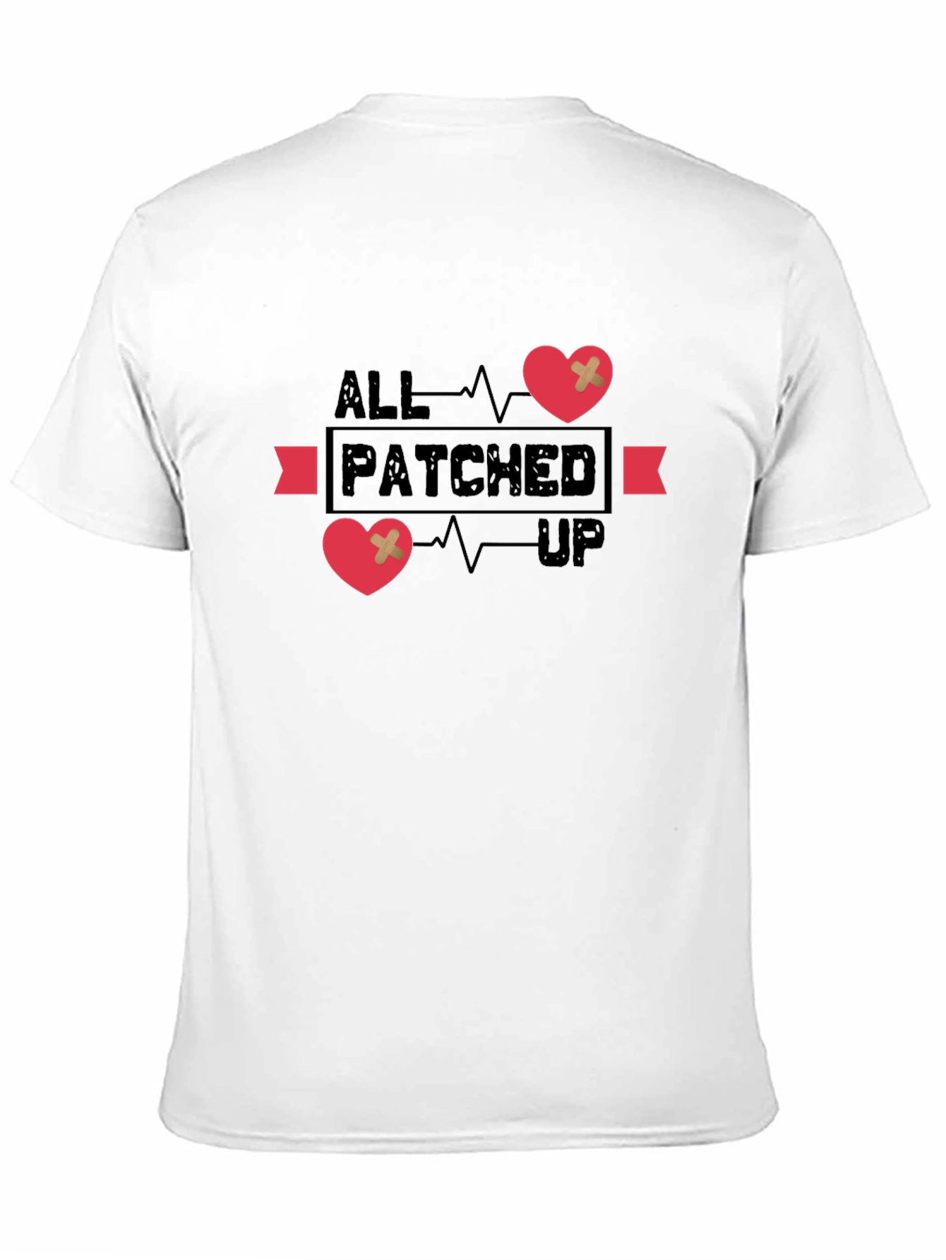All Patched Up Graphic Tee - Heart Design