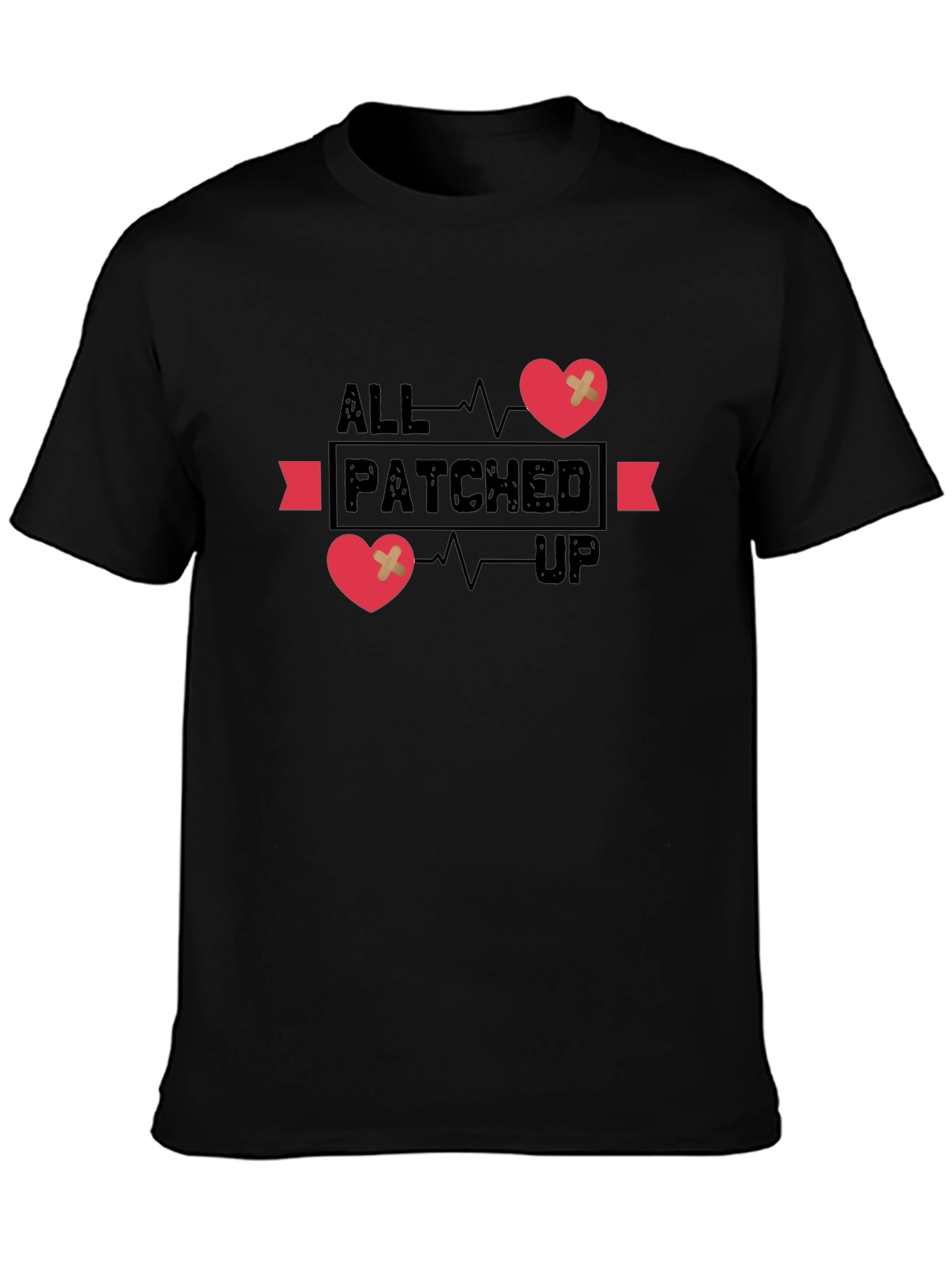 All Patched Up Graphic Tee - Heart Design