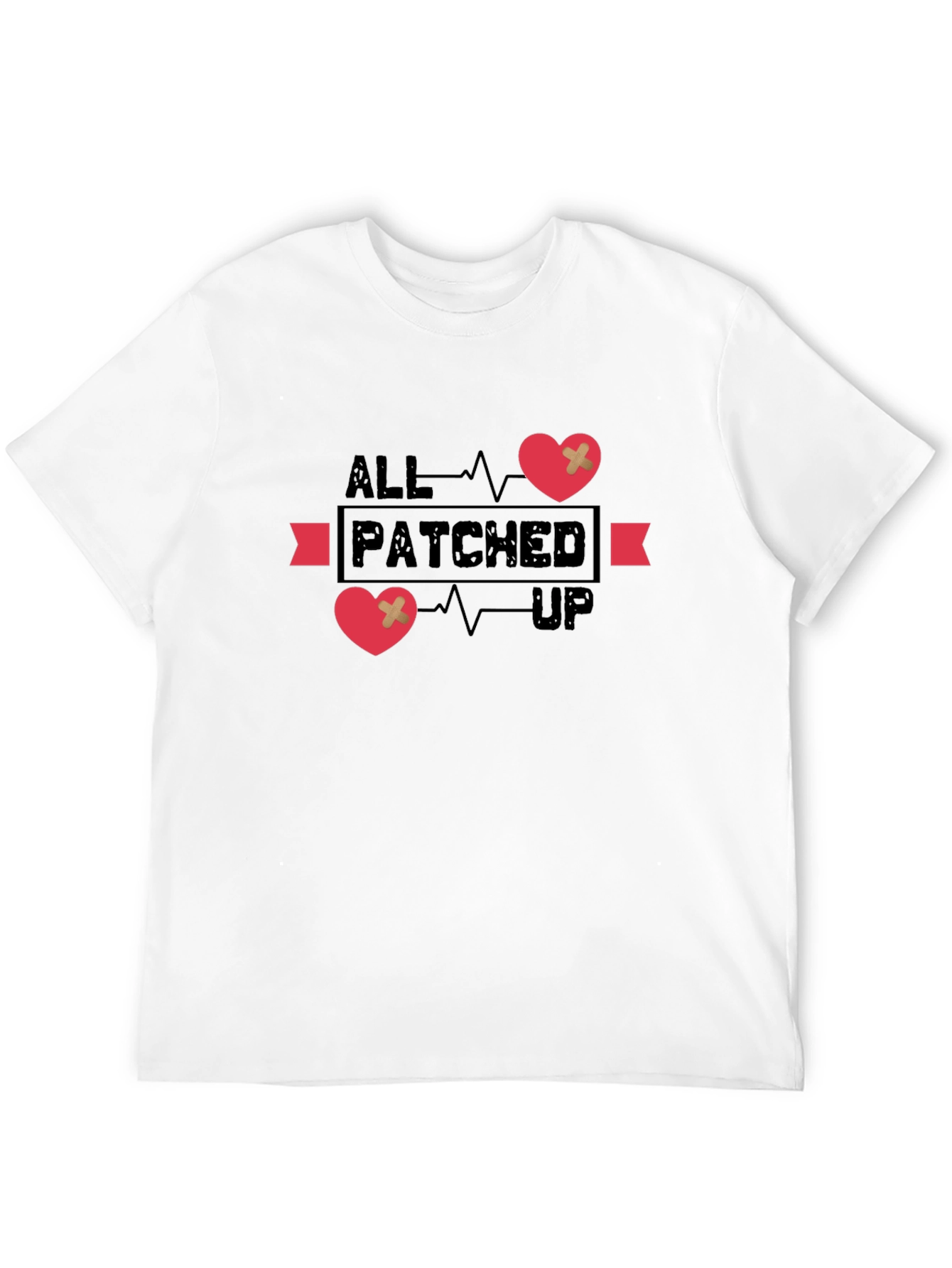 All Patched Up Graphic Tee - Heart Design