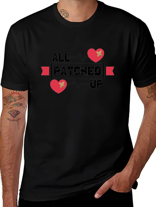 All Patched Up Graphic Tee - Heart Design
