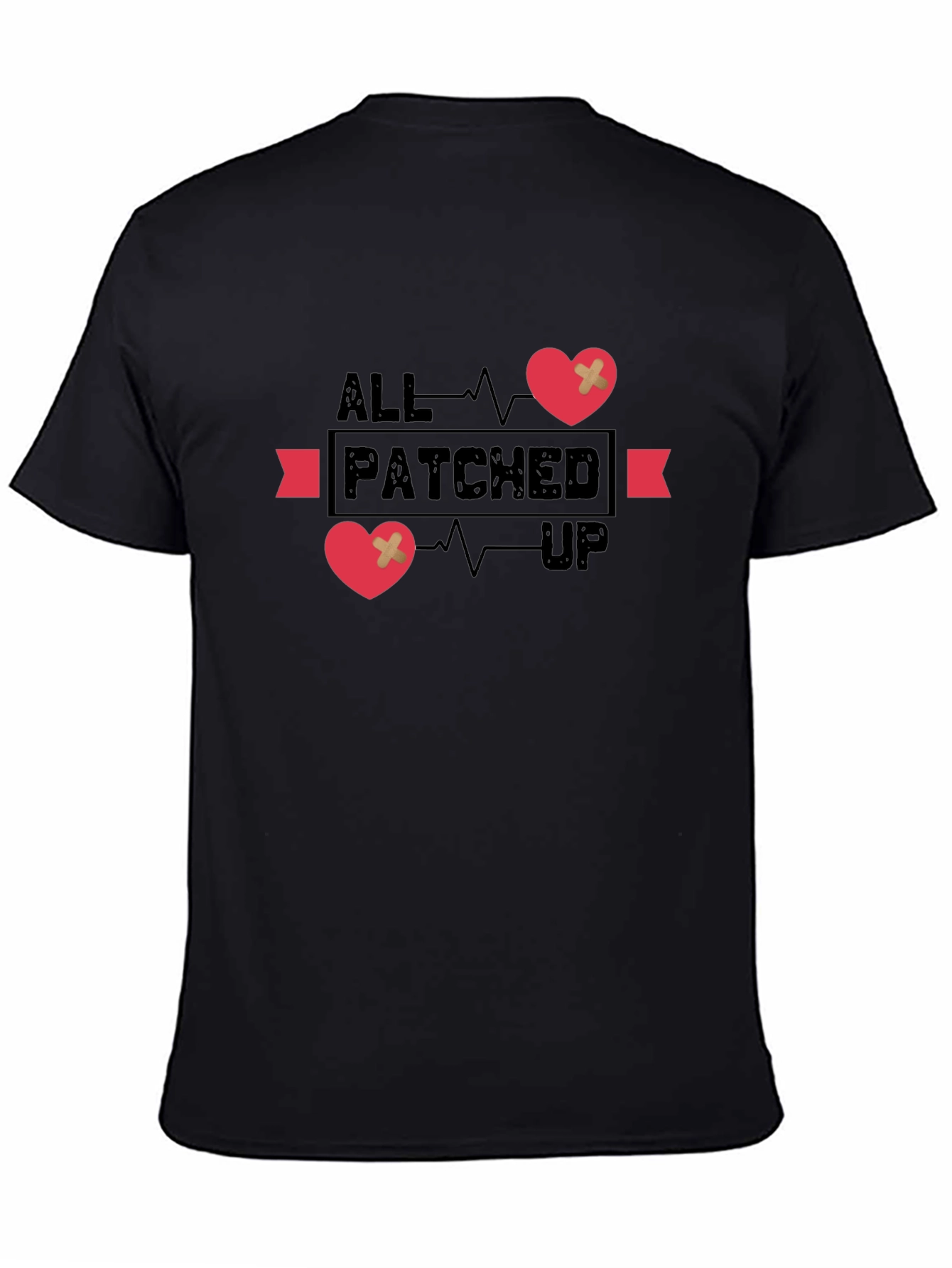 All Patched Up Graphic Tee - Heart Design