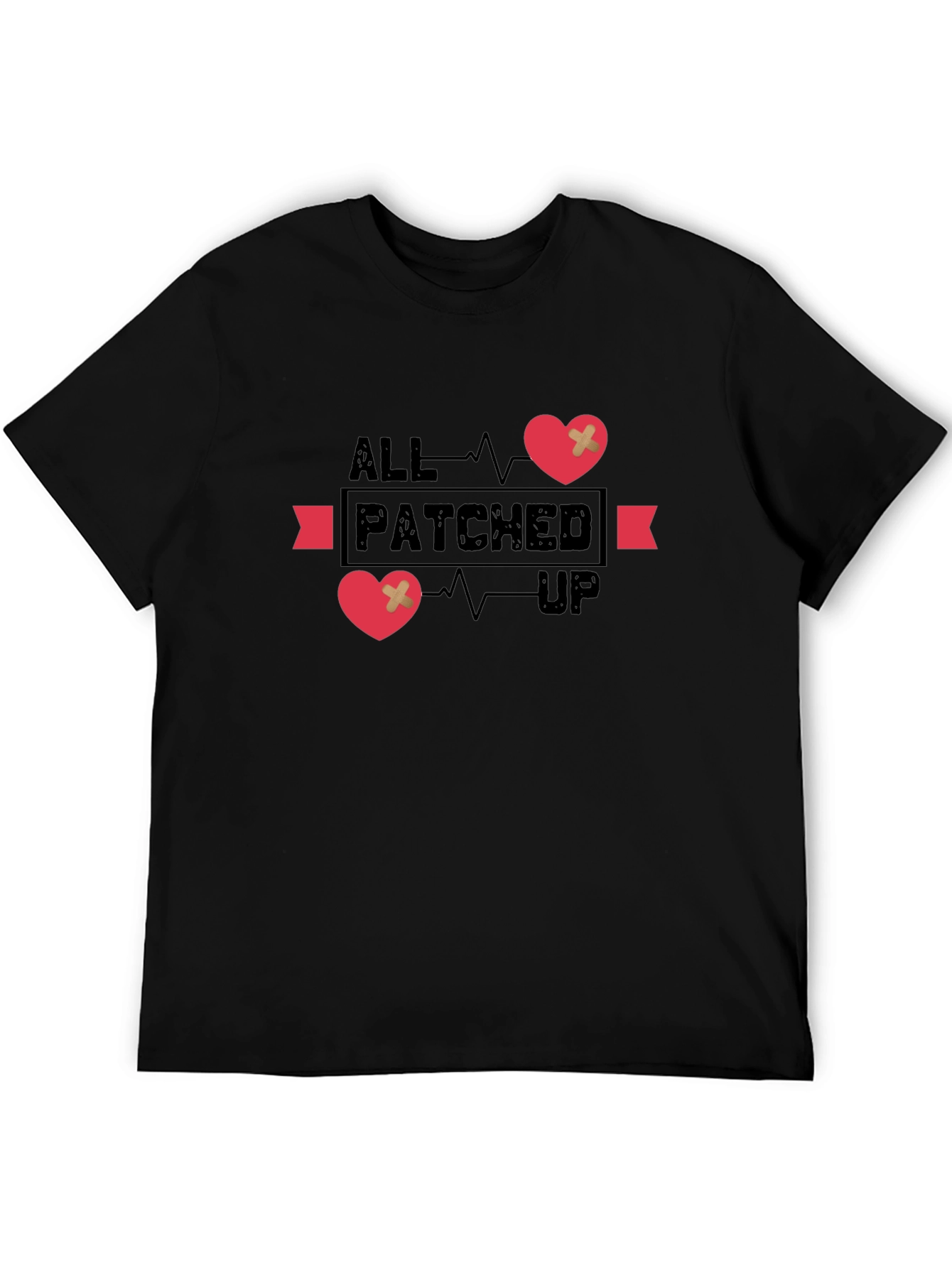 All Patched Up Graphic Tee - Heart Design