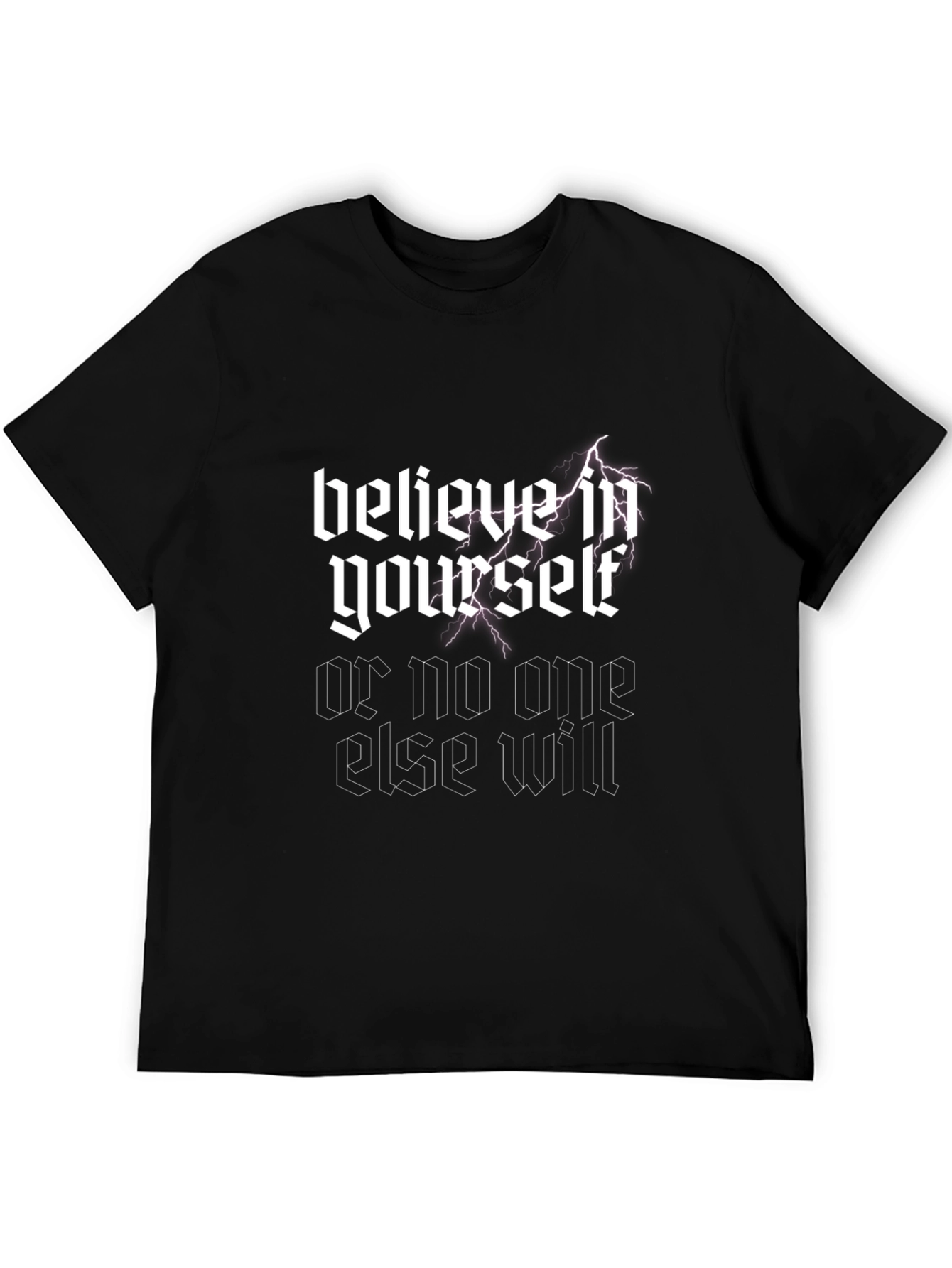 Believe In Yourself Graphic Tee - Black Cotton
