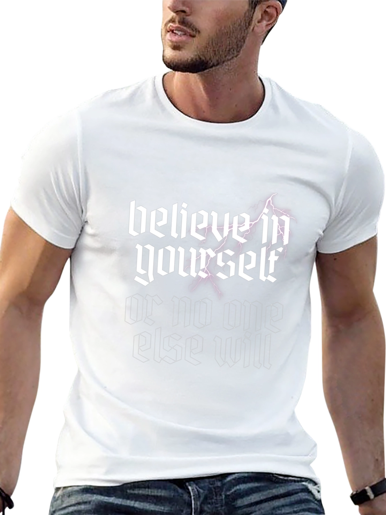 Believe In Yourself Graphic Tee - Black Cotton