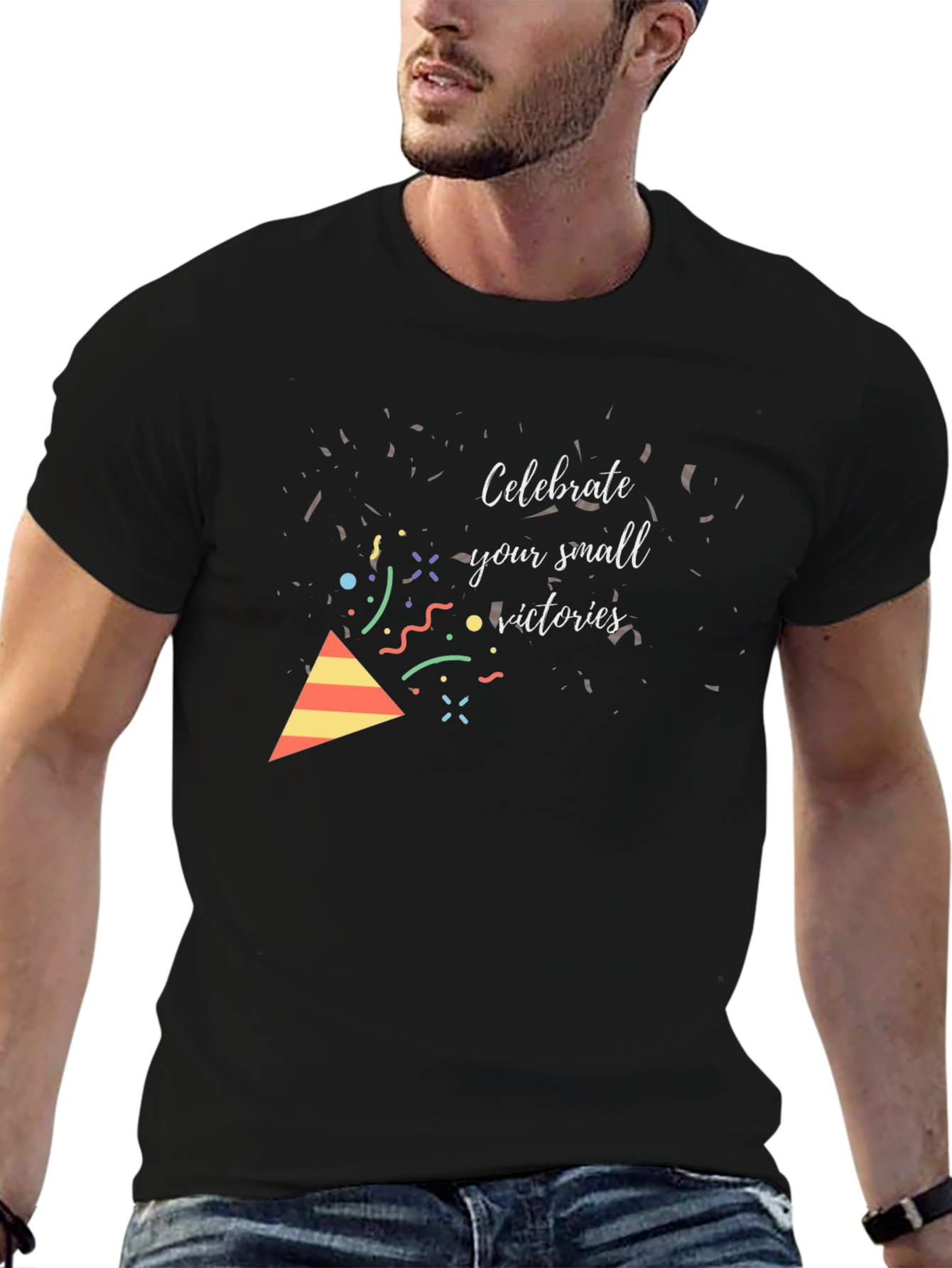 Celebrate Small Wins Black Graphic Tee
