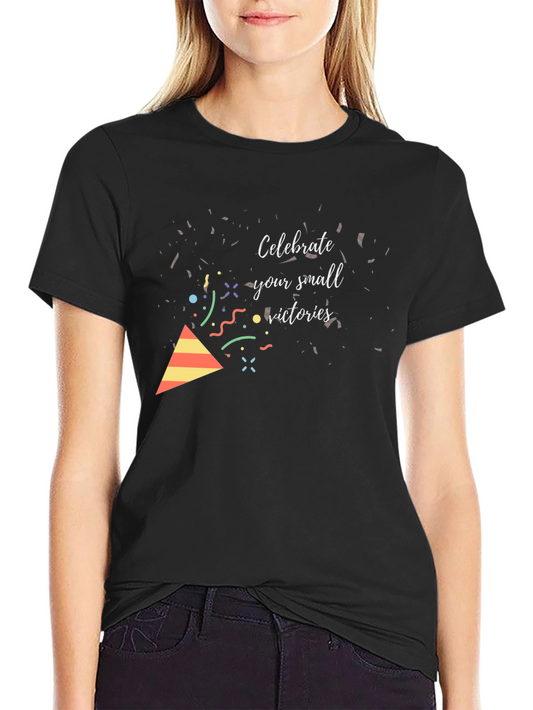Celebrate Small Wins Black Graphic Tee