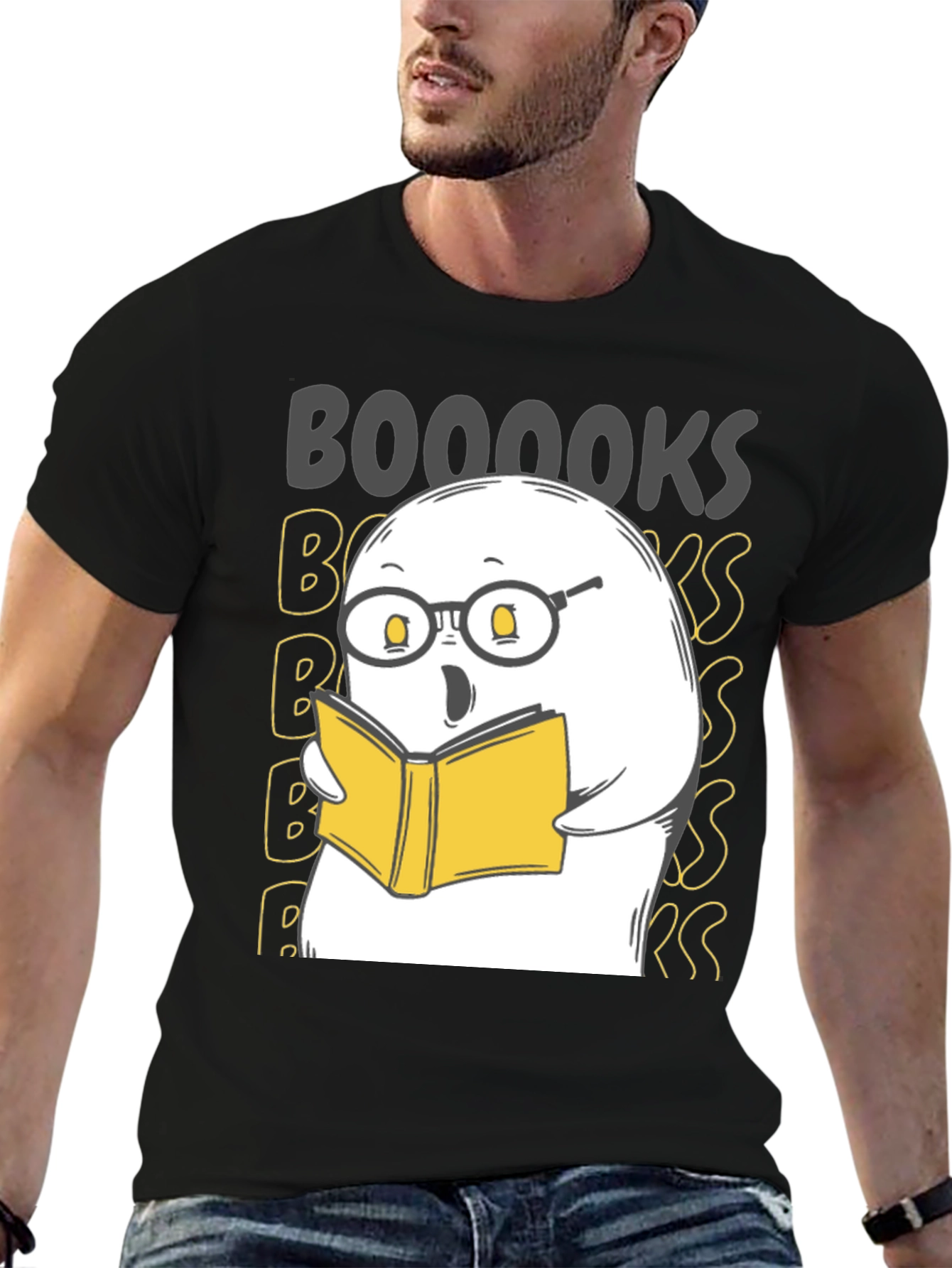 Booooks Ghost Reading T-Shirt - Halloween Tee