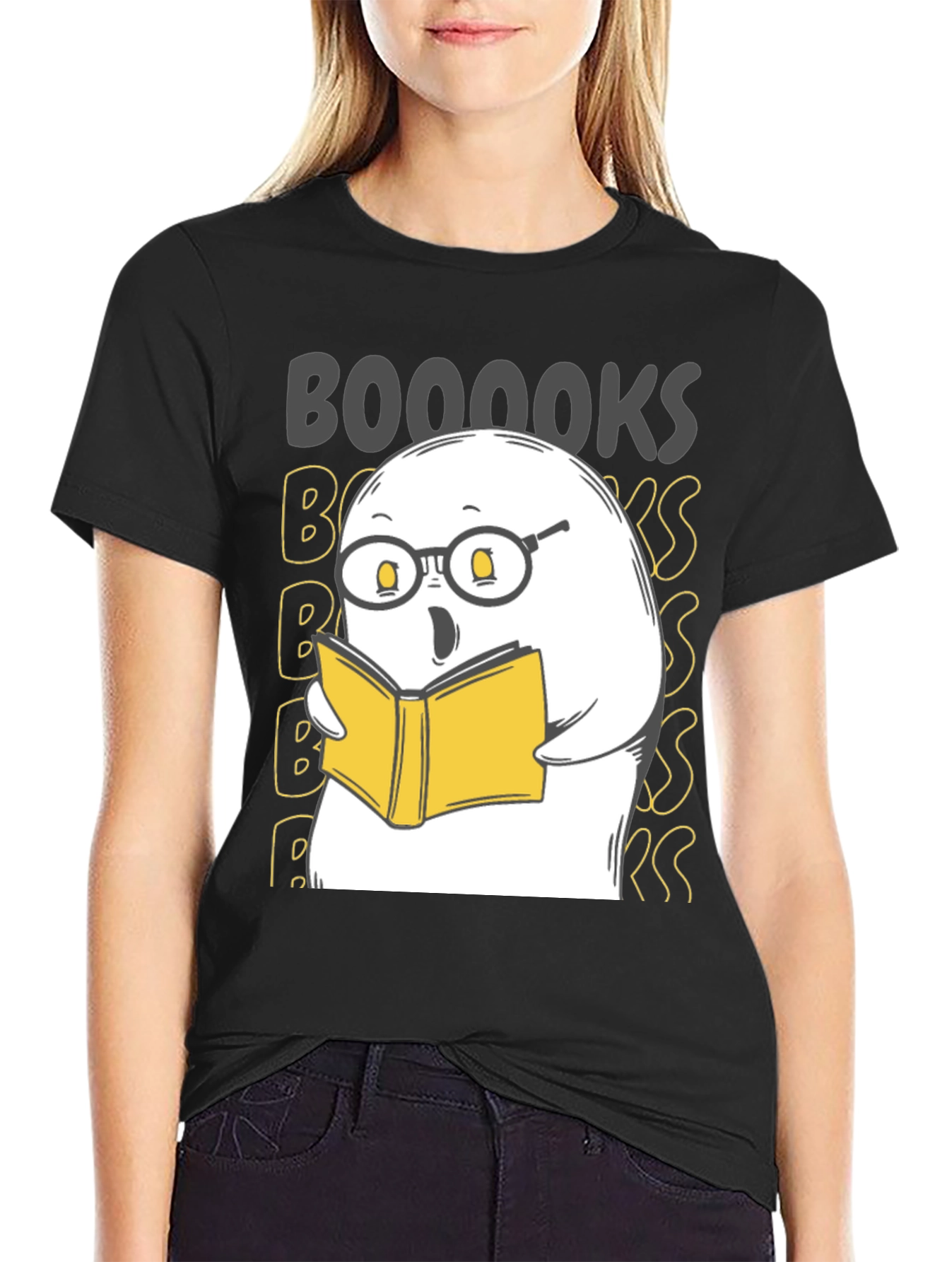 Booooks Ghost Reading T-Shirt - Halloween Tee