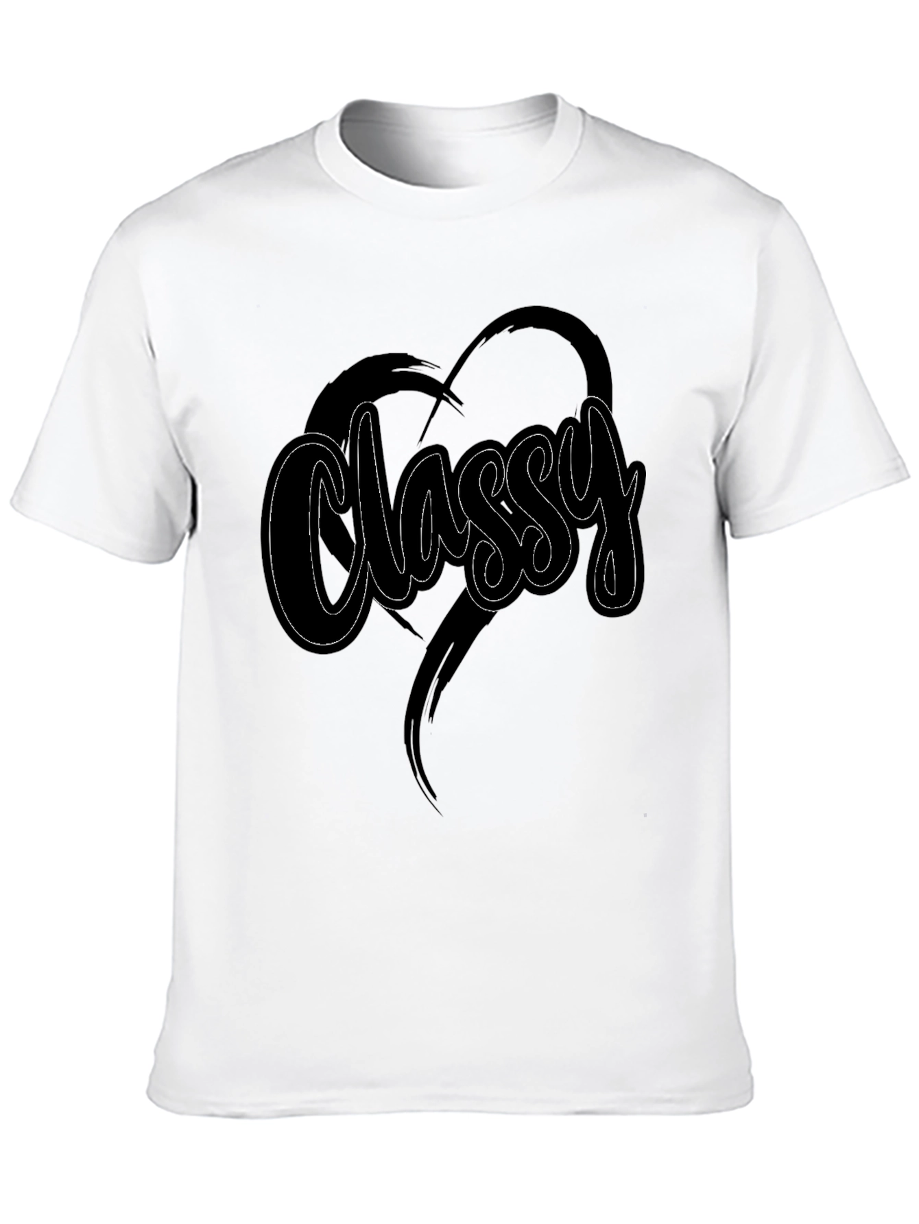 Classy Heart Tee - Stylish Mens Black T-Shirt