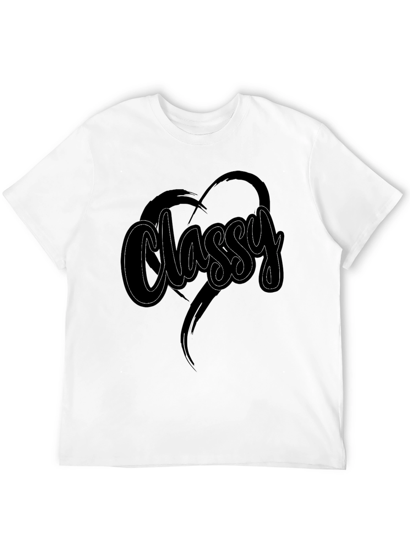 Classy Heart Tee - Stylish Mens Black T-Shirt