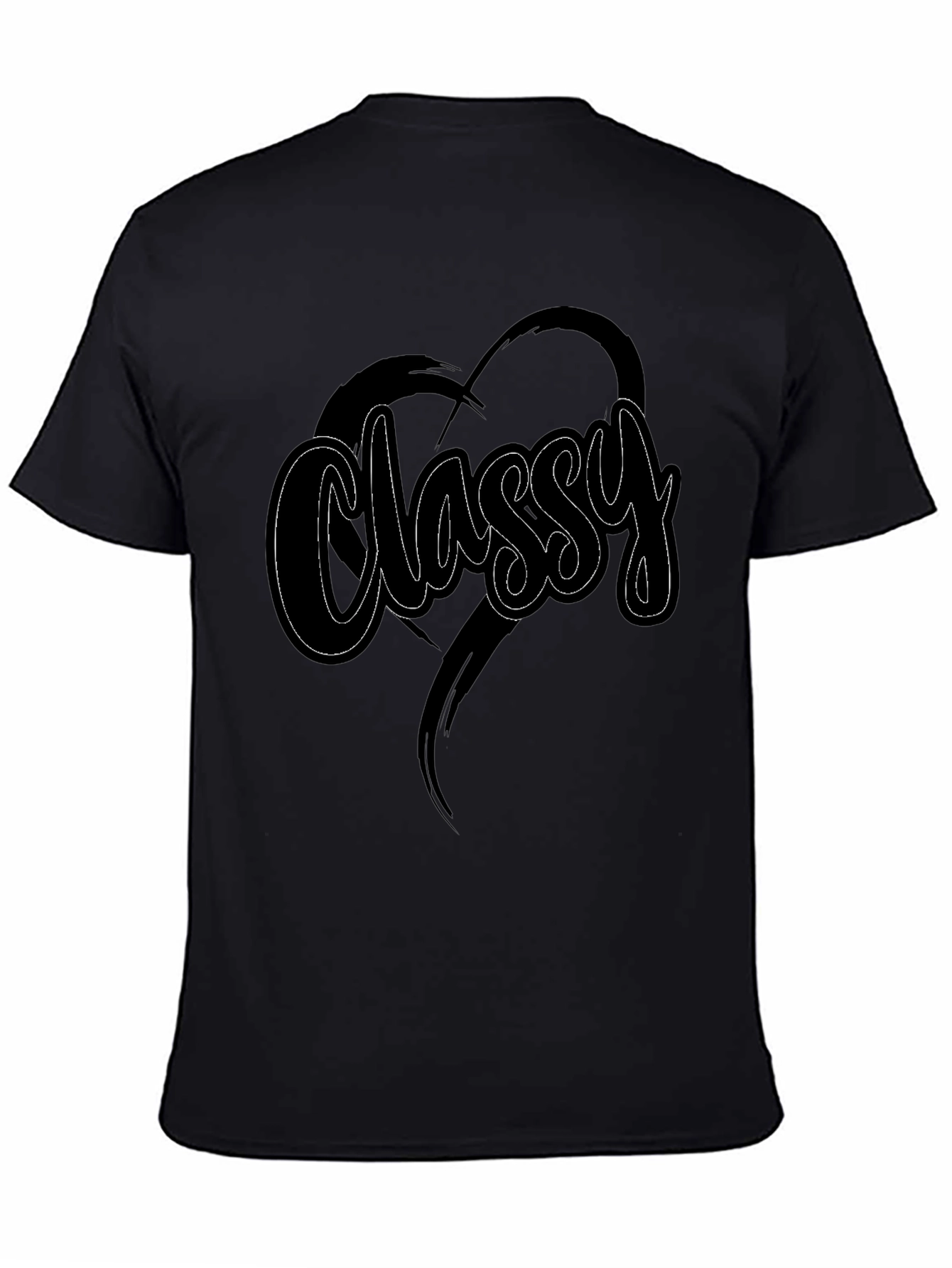 Classy Heart Tee - Stylish Mens Black T-Shirt