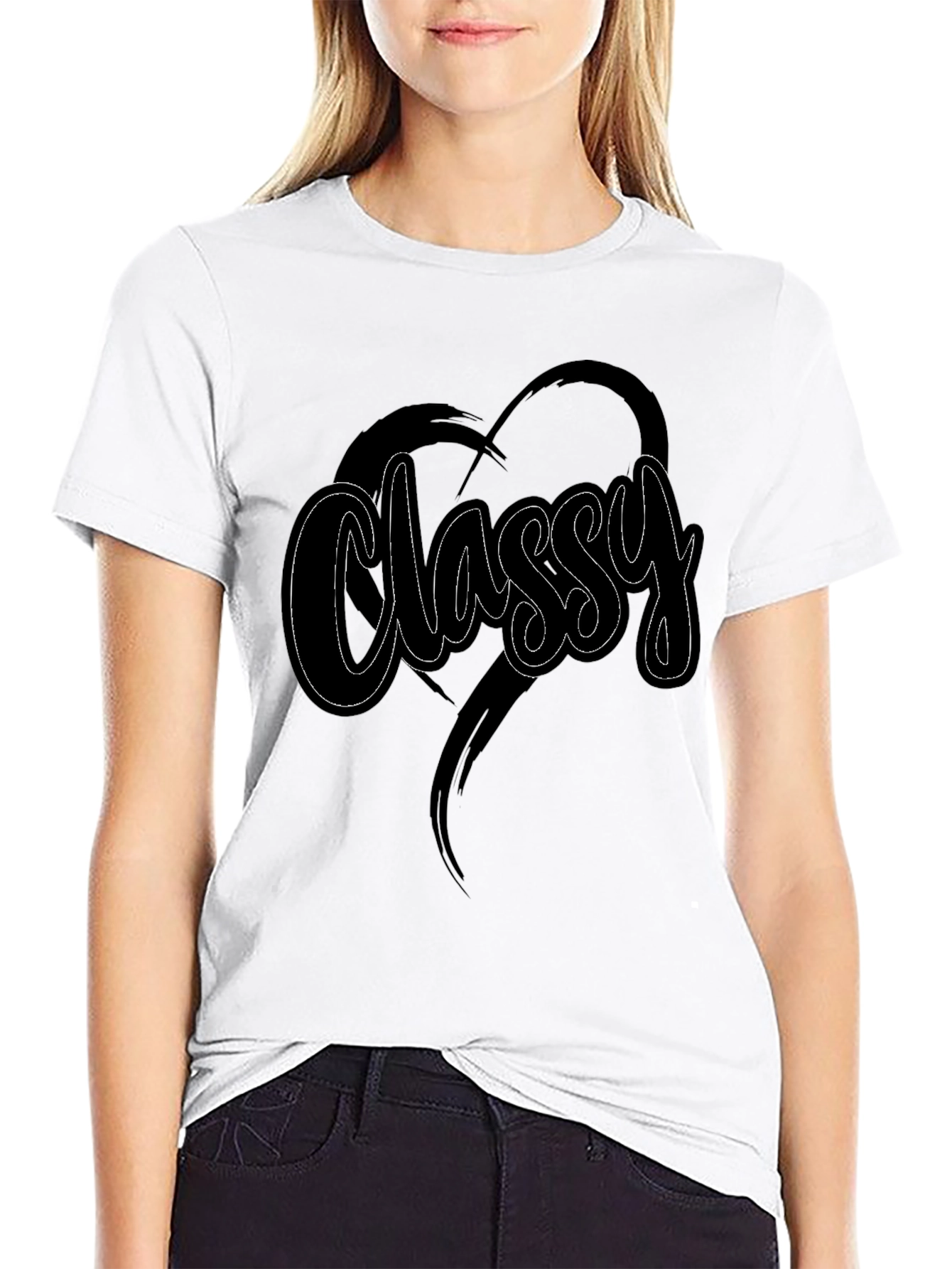 Classy Heart Tee - Stylish Mens Black T-Shirt