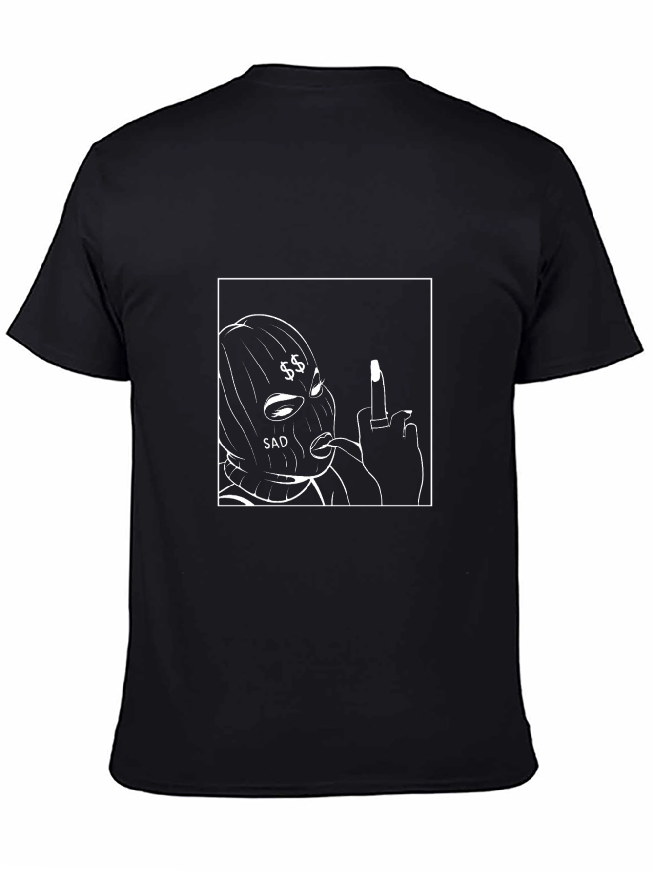 Edgy Streetwear Graphic Tee - Black