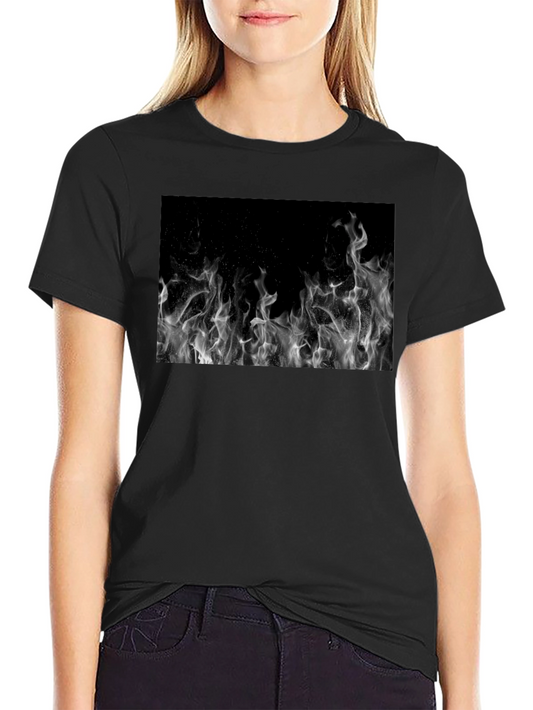 Black Tee with Abstract Smoke Print
