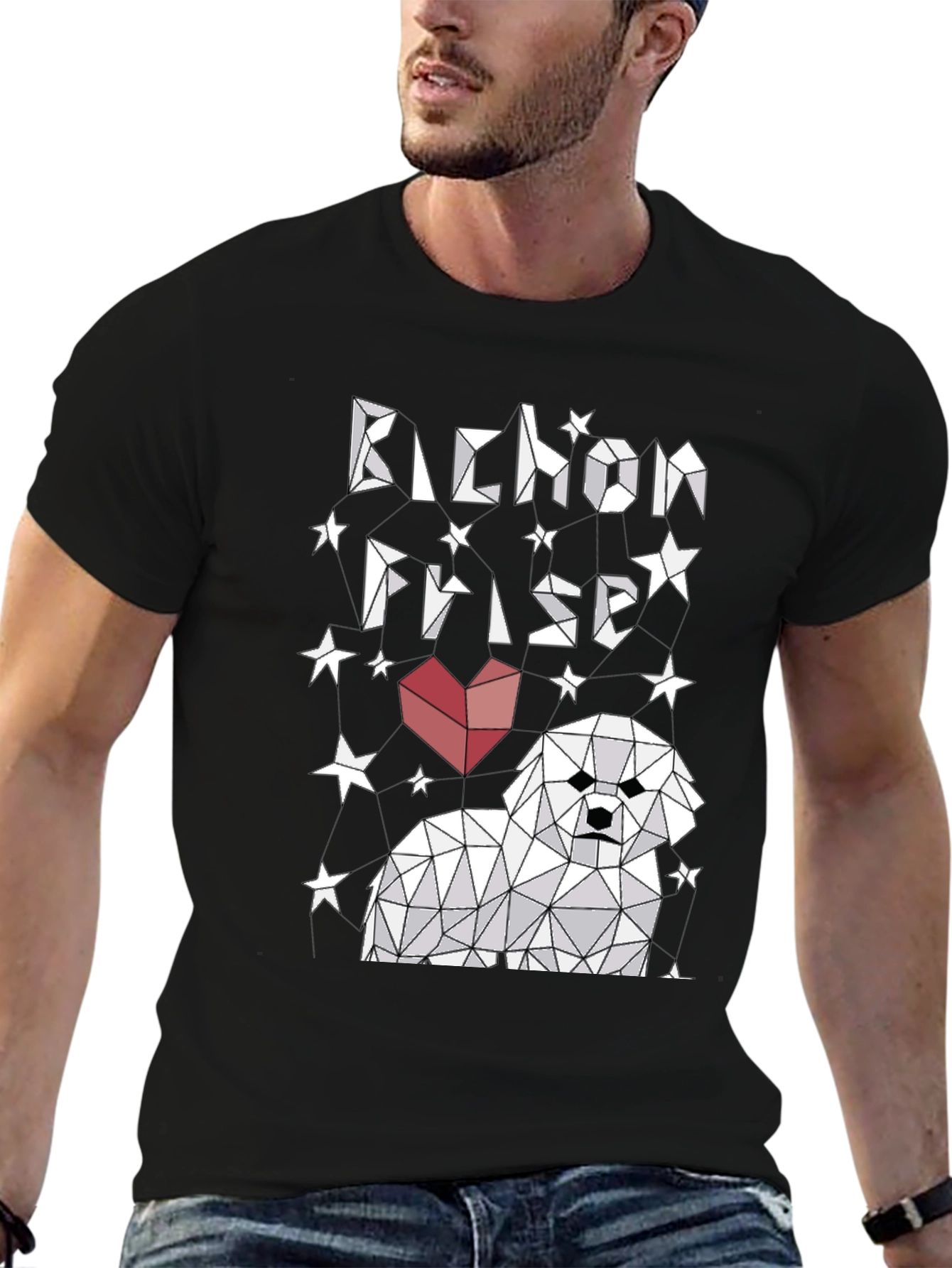 Bichon Frise Graphic Tee - Geometric Dog Lover Shirt
