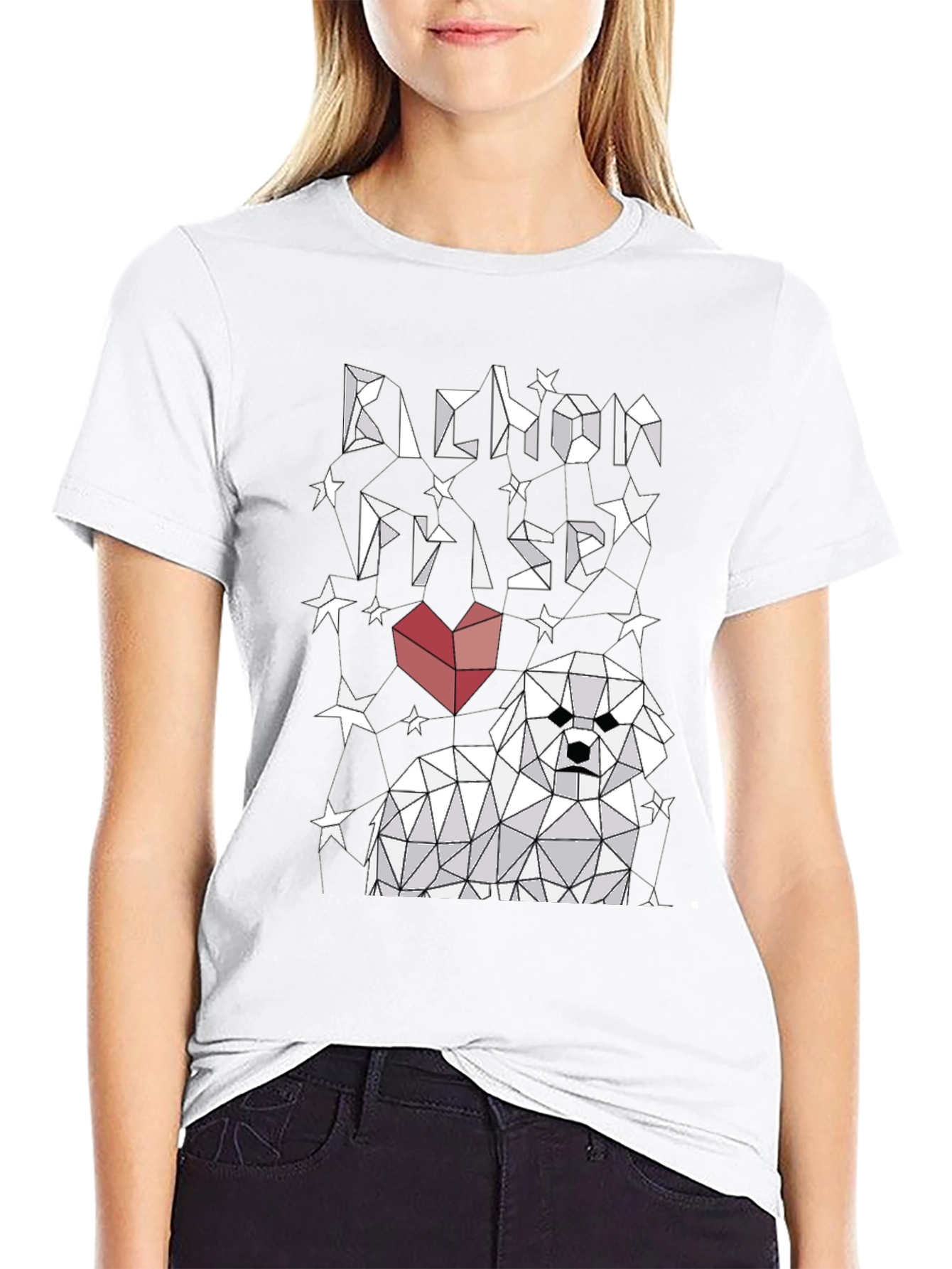 Bichon Frise Graphic Tee - Geometric Dog Lover Shirt
