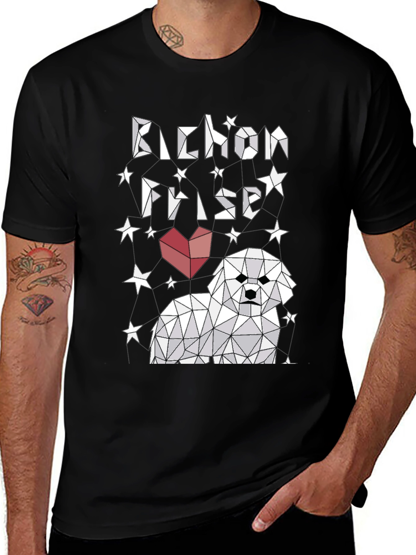 Bichon Frise Graphic Tee - Geometric Dog Lover Shirt