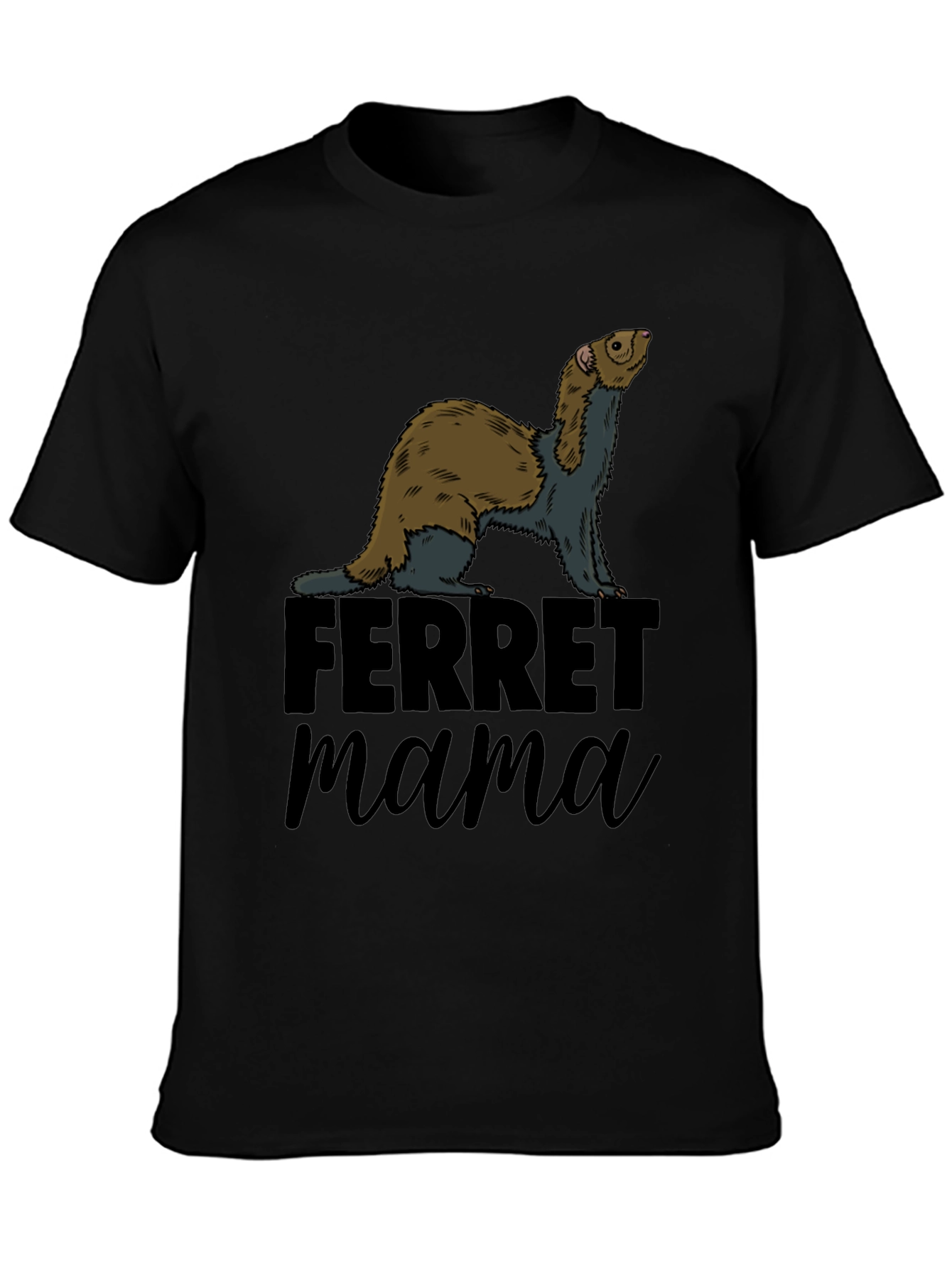 Ferret Mama Graphic T-Shirt - Black