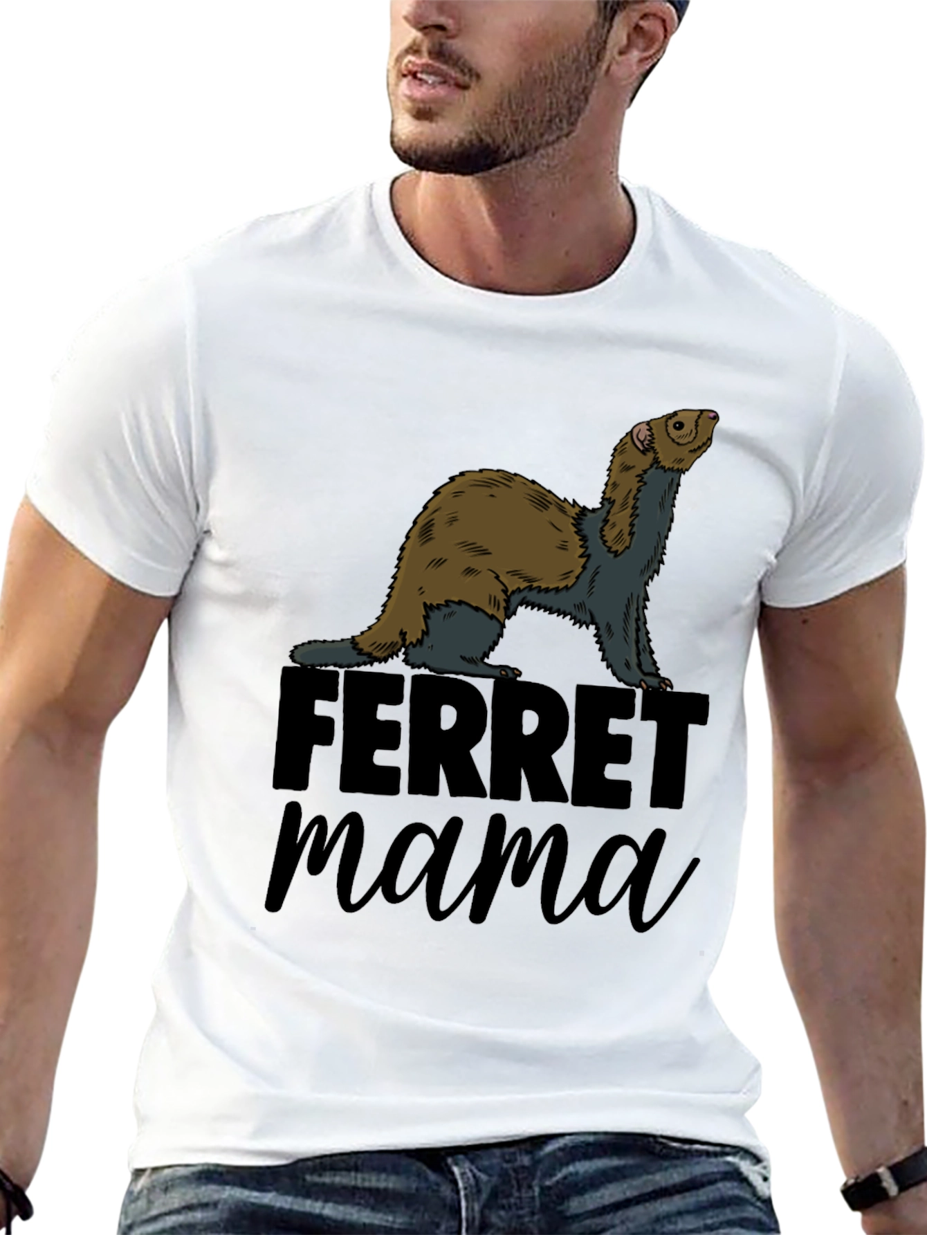 Ferret Mama Graphic T-Shirt - Black