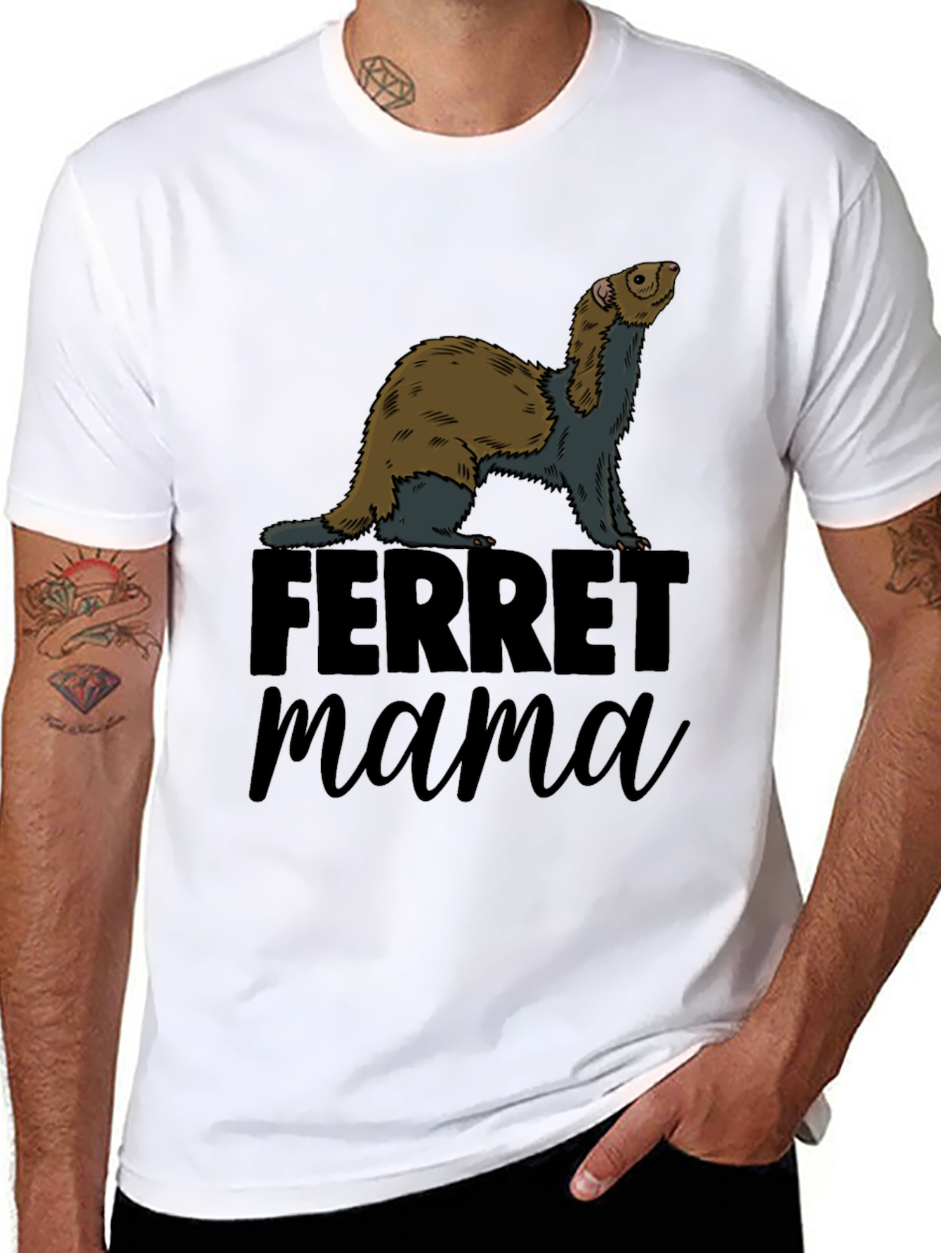 Ferret Mama Graphic T-Shirt - Black