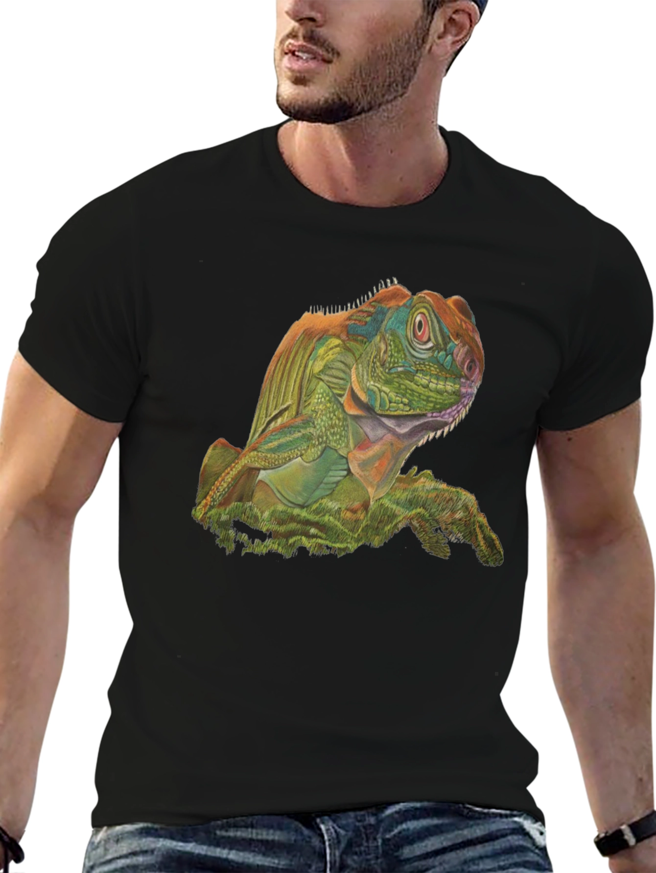 Iguana Graphic Tee - Unique Lizard Print