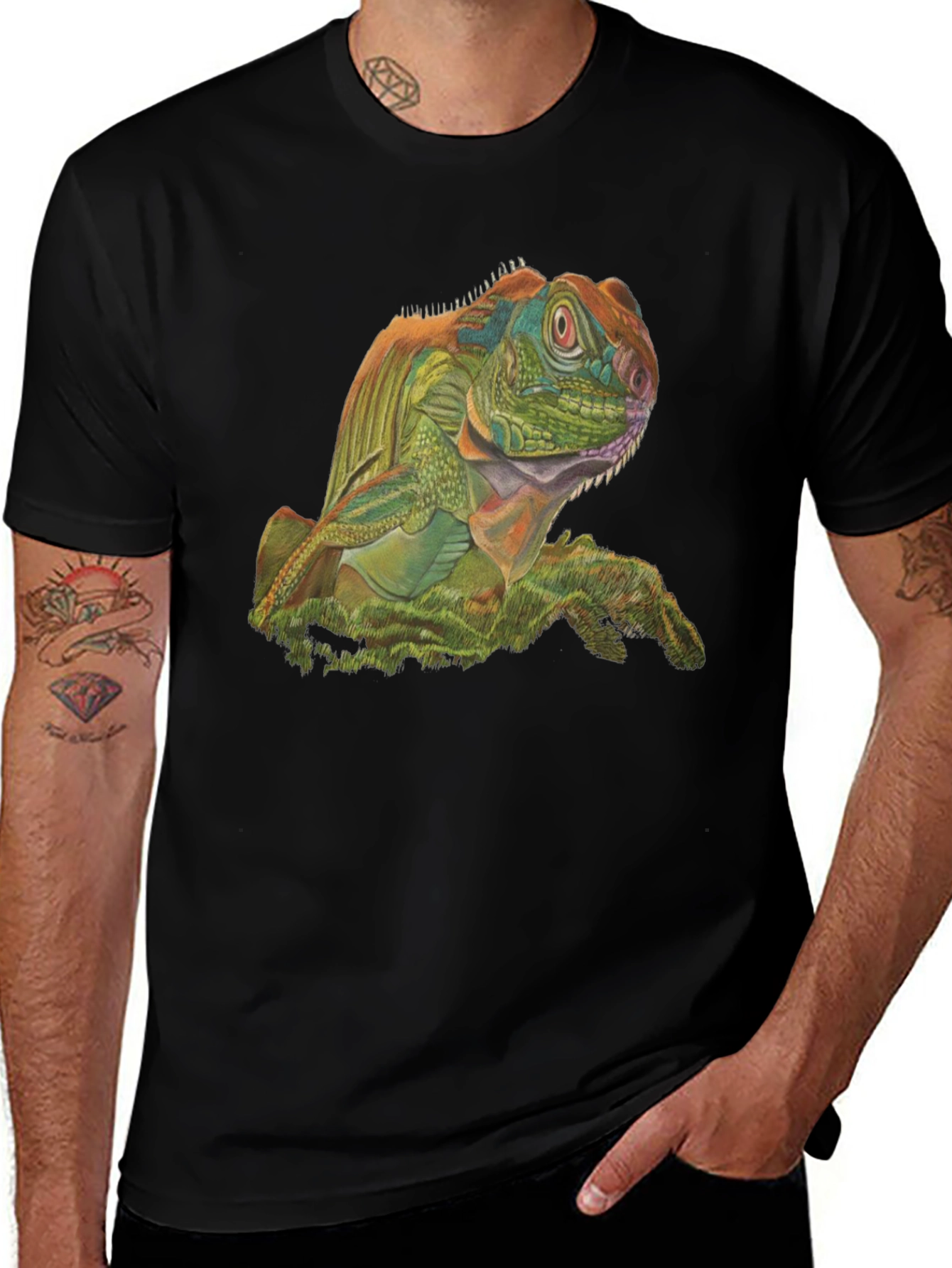 Iguana Graphic Tee - Unique Lizard Print