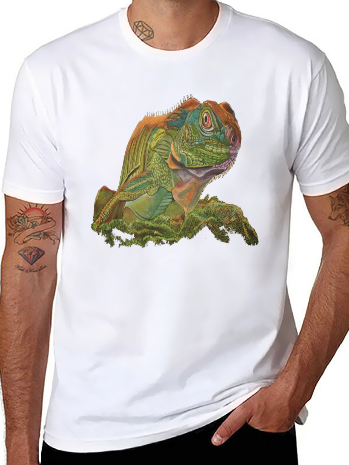 Iguana Graphic Tee - Unique Lizard Print