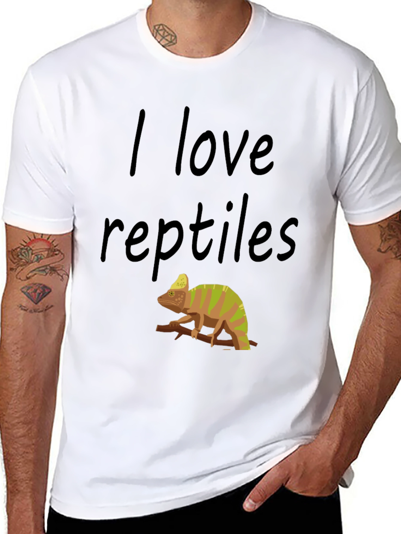 I Love Reptiles Chameleon Graphic Tee