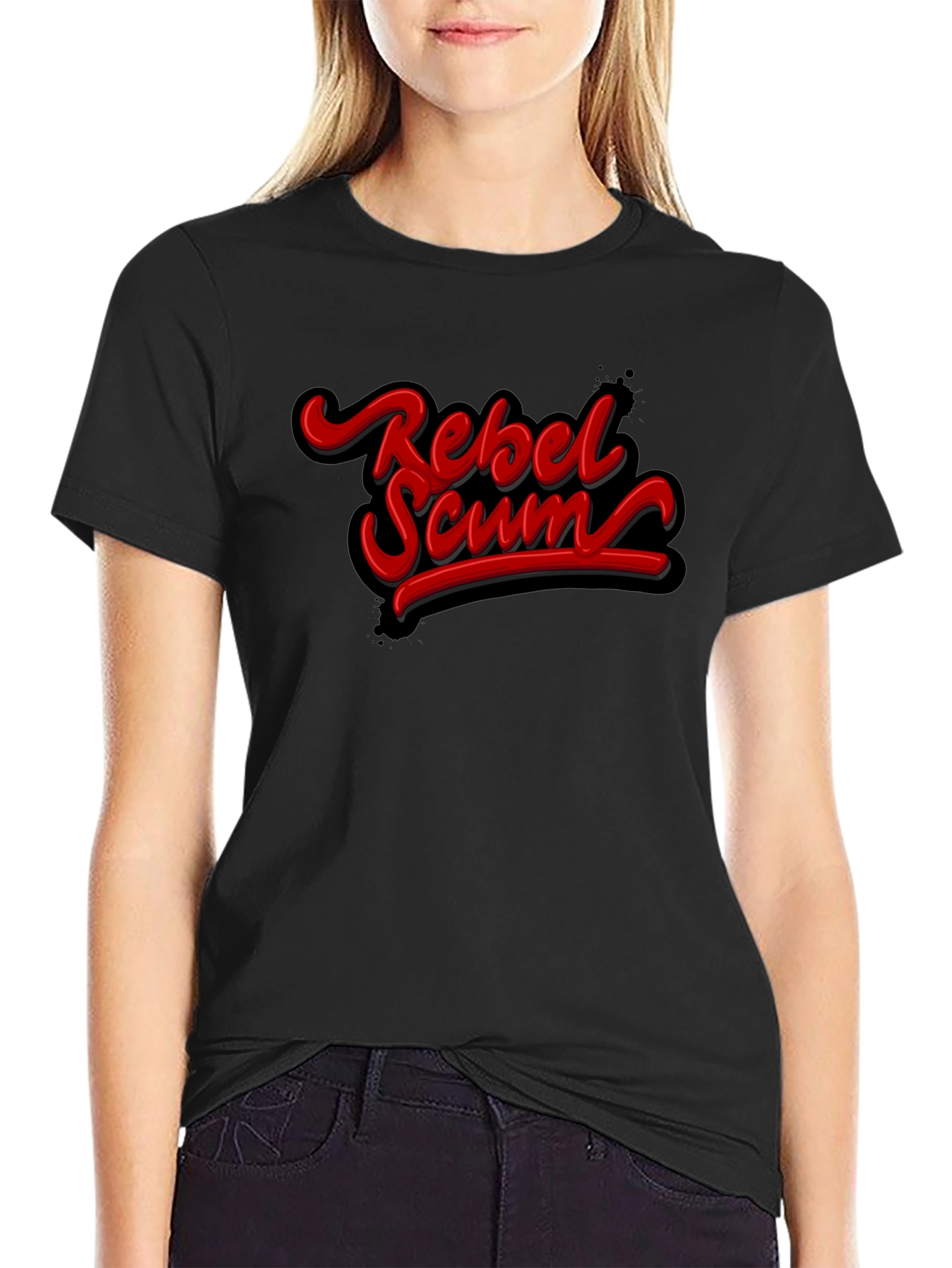Rebel Scum Graphic T-Shirt - Bold Red Text Design