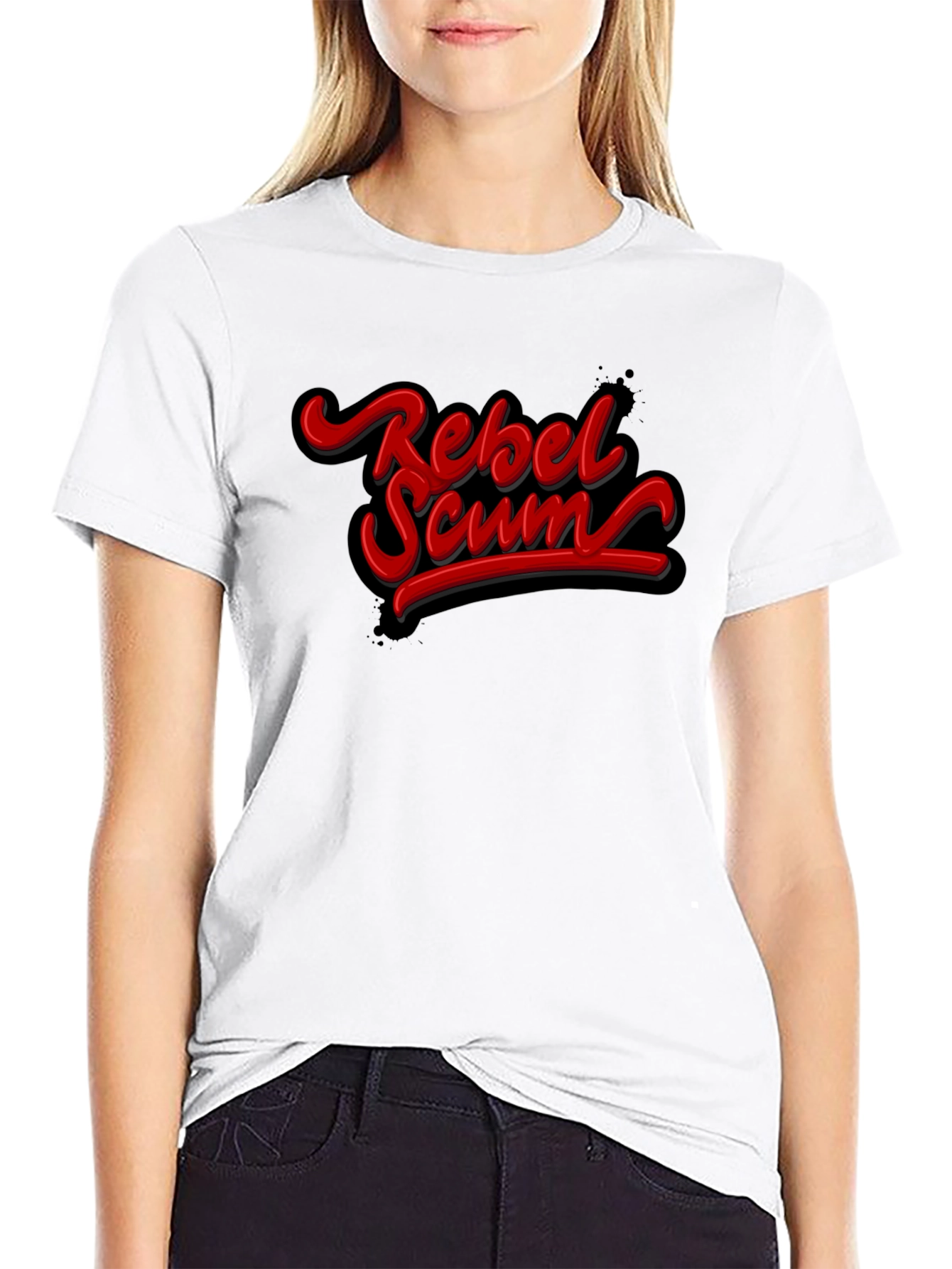 Rebel Scum Graphic T-Shirt - Bold Red Text Design