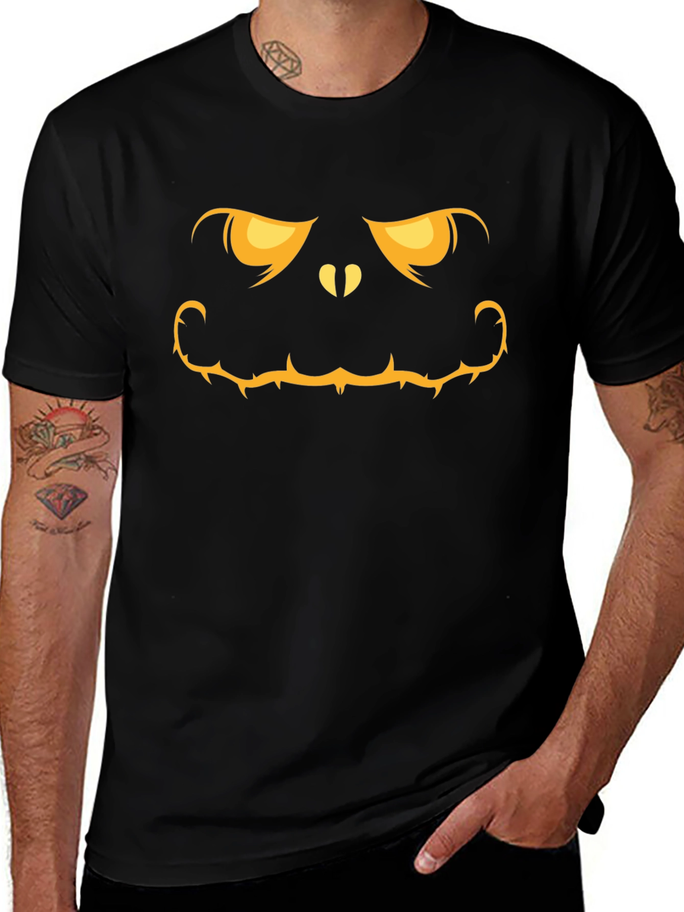 Spooky Pumpkin Face Graphic Tee