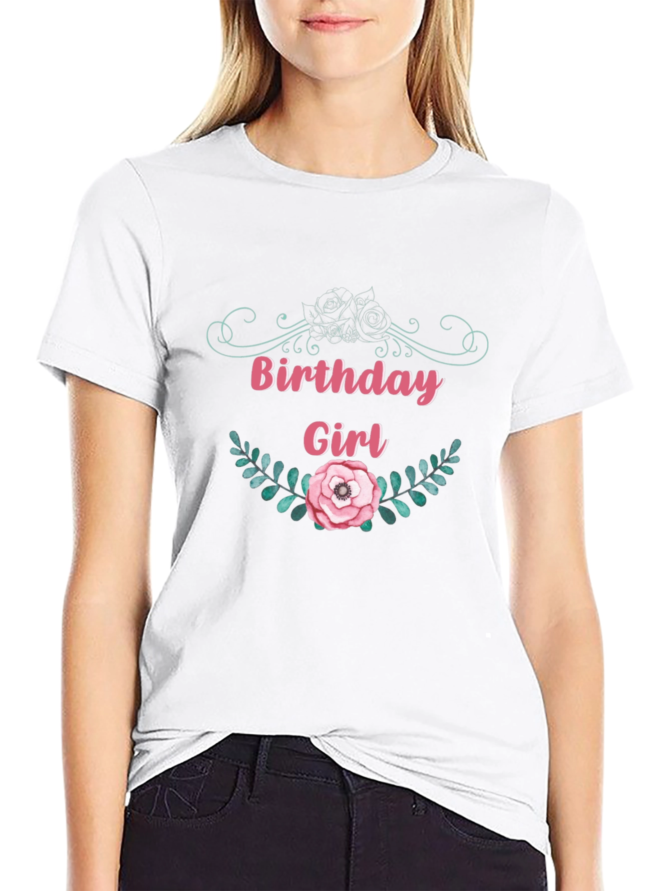 Birthday Girl Floral Graphic T-Shirt