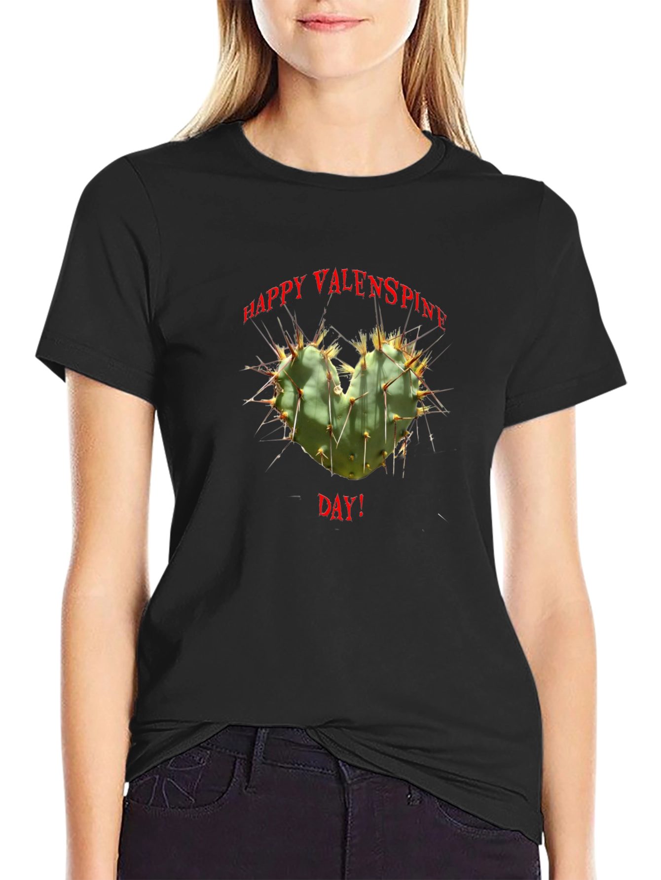 Happy Valen-spines Day Cactus Heart T-Shirt