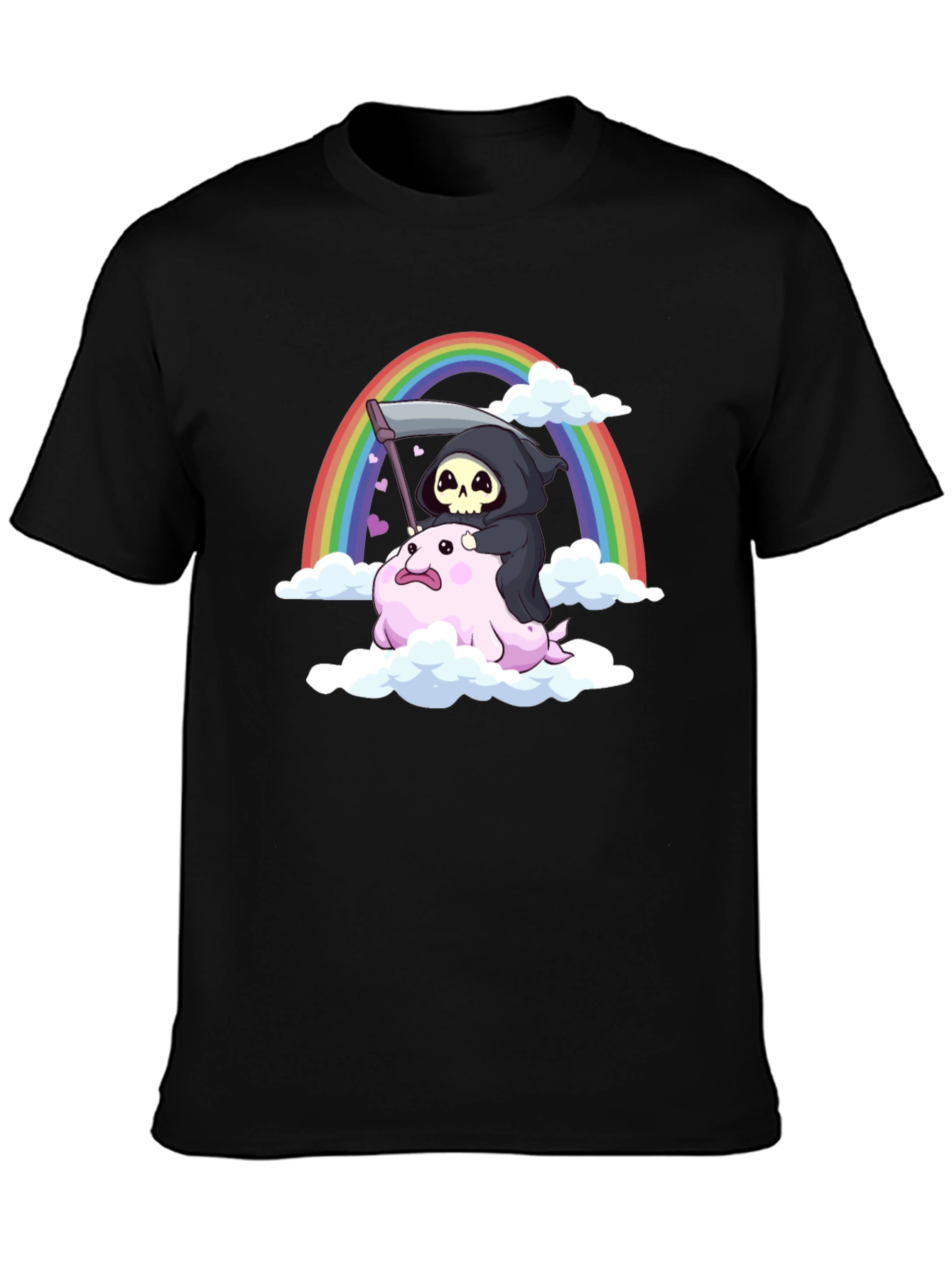 Cute Grim Reaper Riding Blobfish T-Shirt