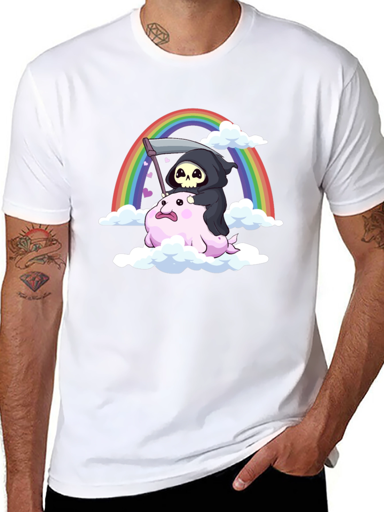 Cute Grim Reaper Riding Blobfish T-Shirt