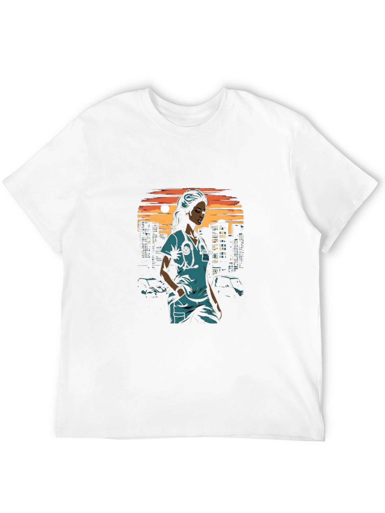 Nurse Cityscape Graphic Tee - Black