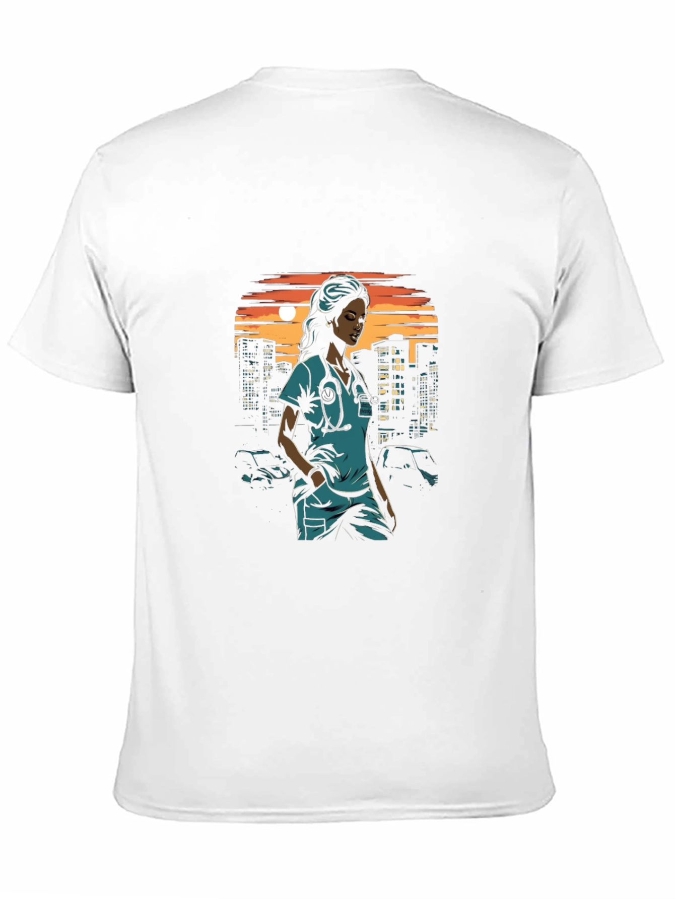 Nurse Cityscape Graphic Tee - Black