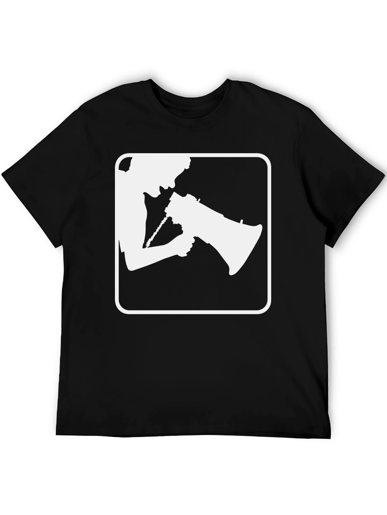 Megaphone Graphic T-Shirt - Black Cotton Tee