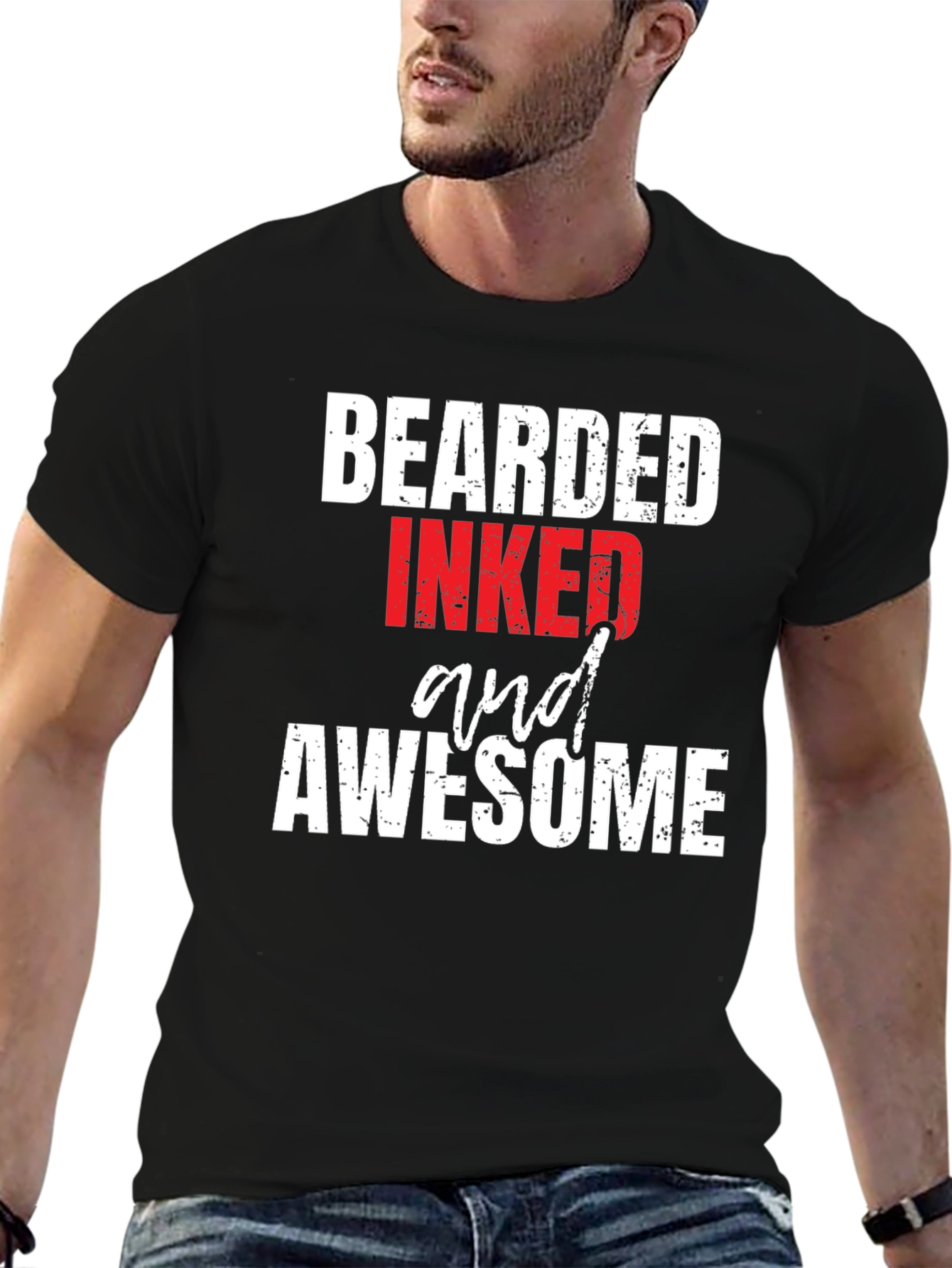 Bearded Inked and Awesome Graphic T-Shirt