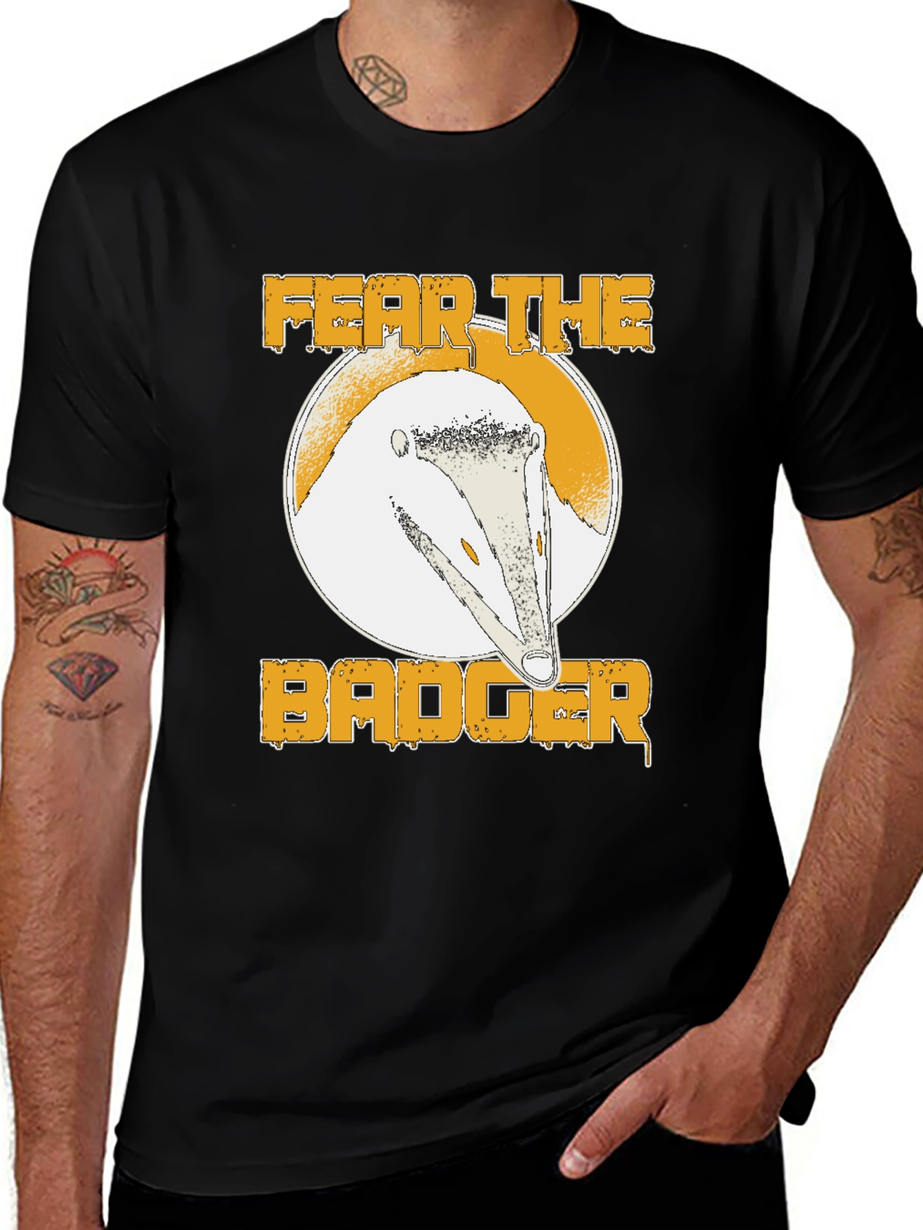 Fear The Badger T-Shirt - Unique Graphic Tee