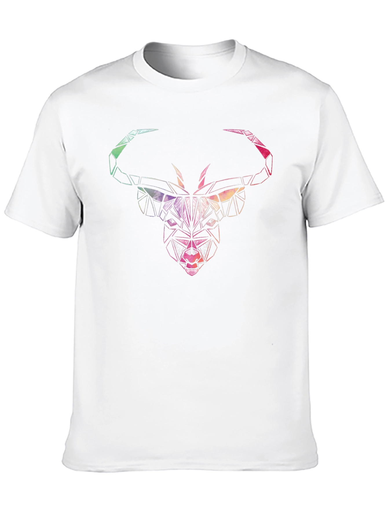 Geometric Bull Head Graphic Black Tee