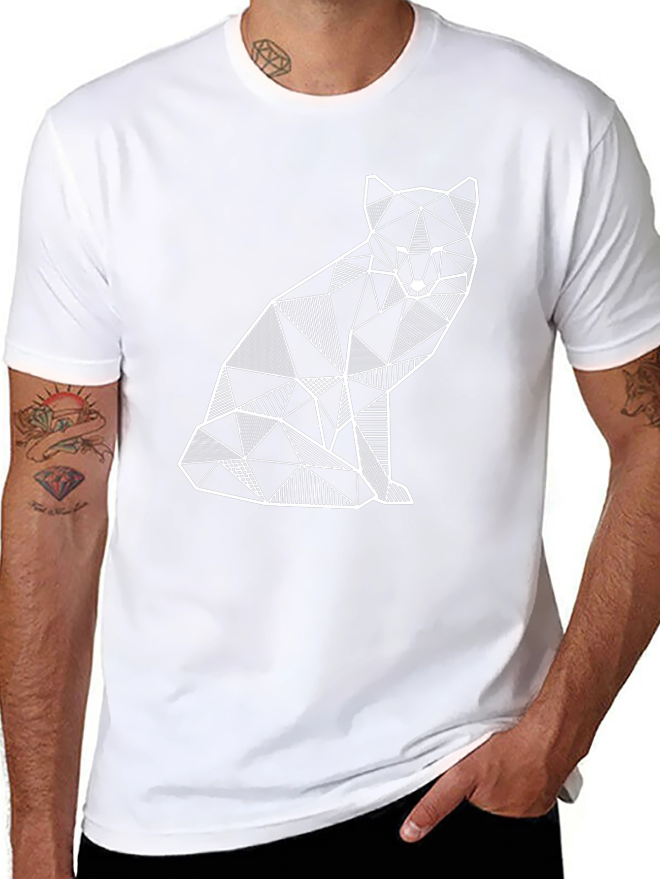 Geometric Fox Graphic T-Shirt - Modern Art Tee