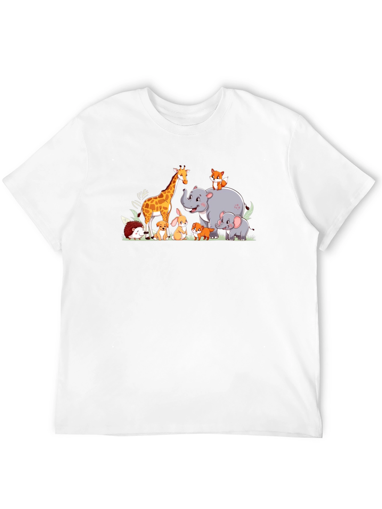 Cartoon Animal Crew Neck T-Shirt