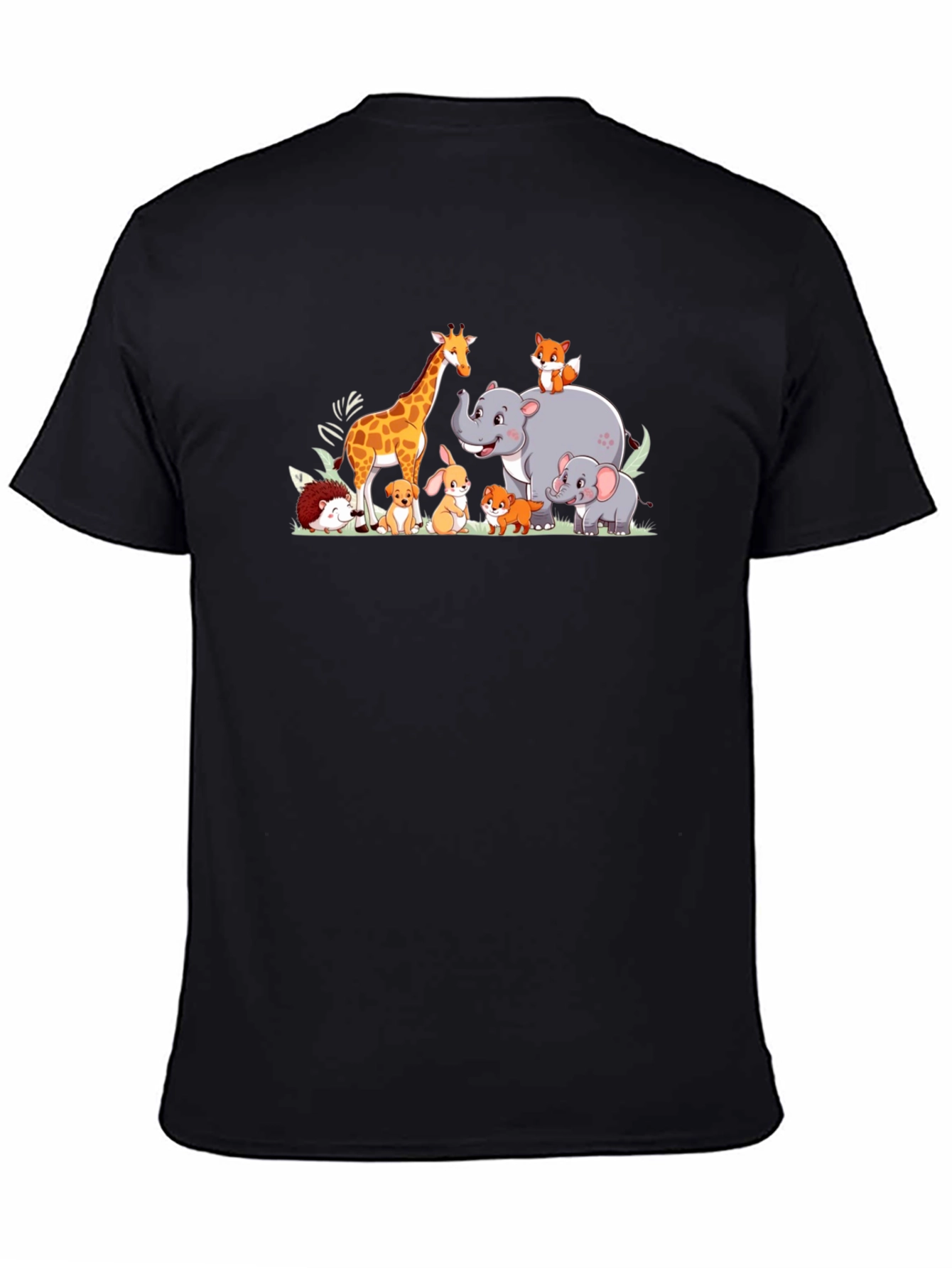 Cartoon Animal Crew Neck T-Shirt