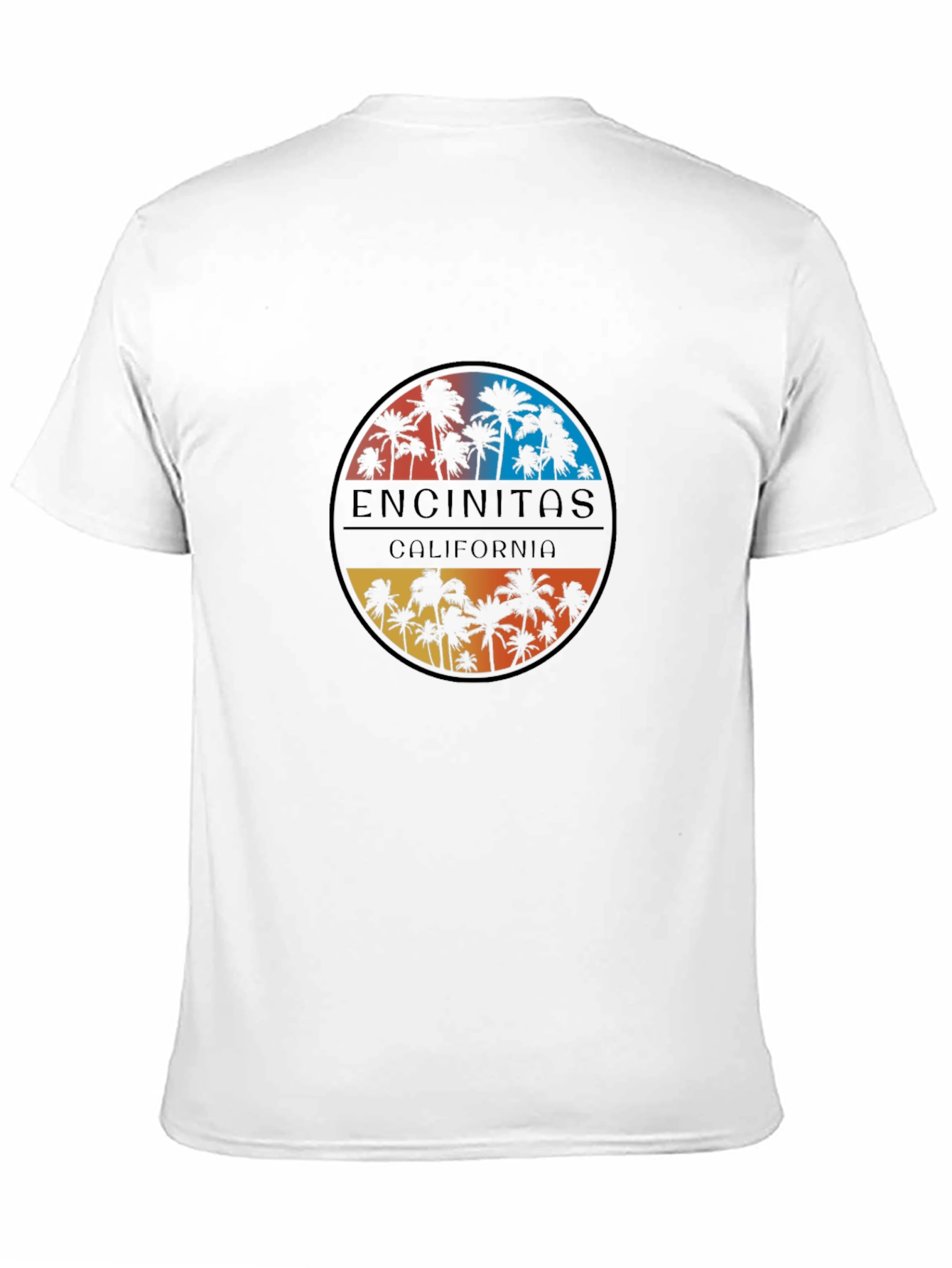 Encinitas California Palm Tree Black T-Shirt