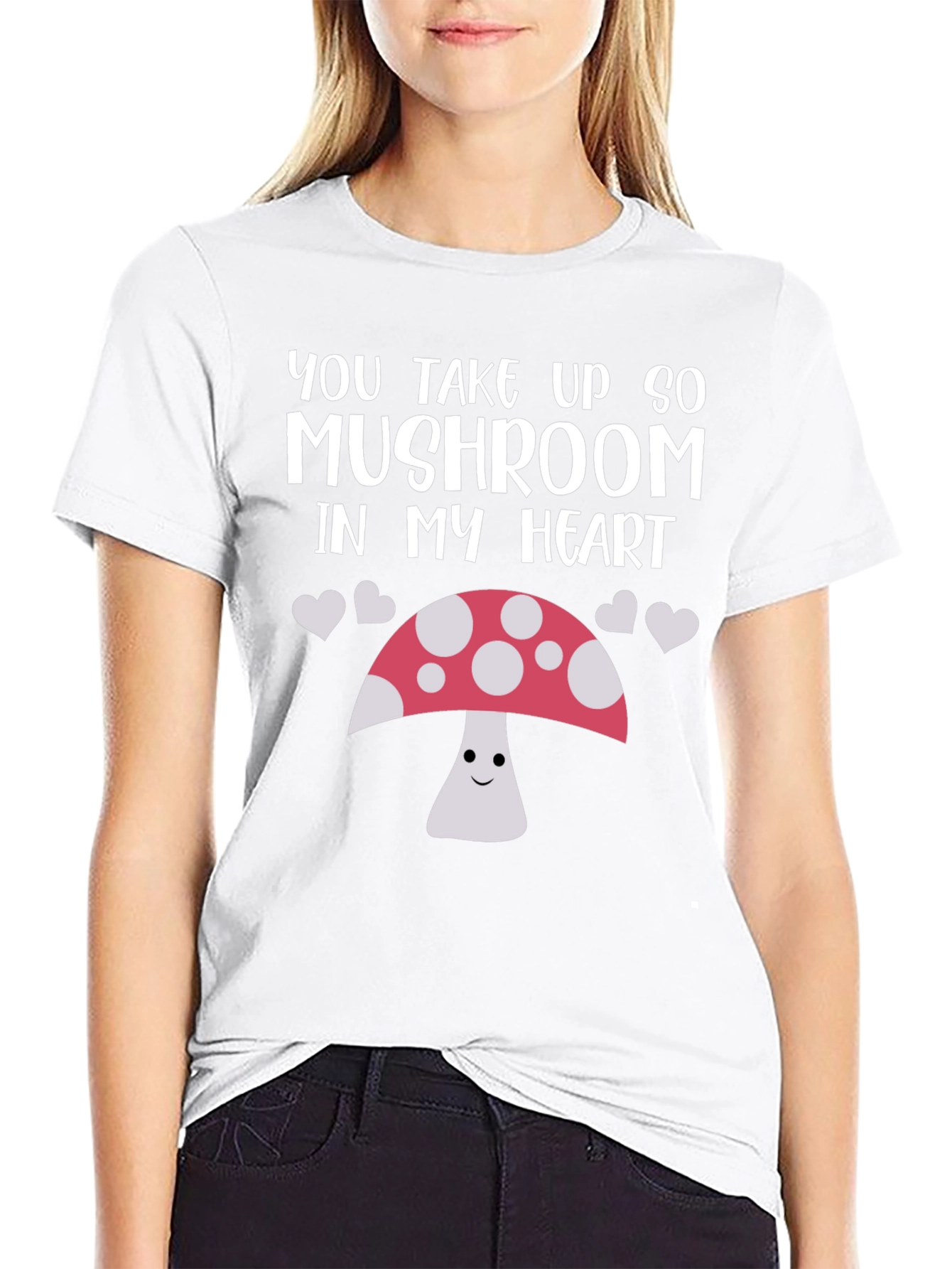 Mushroom Heart Graphic Tee - Cute & Funny Shirt