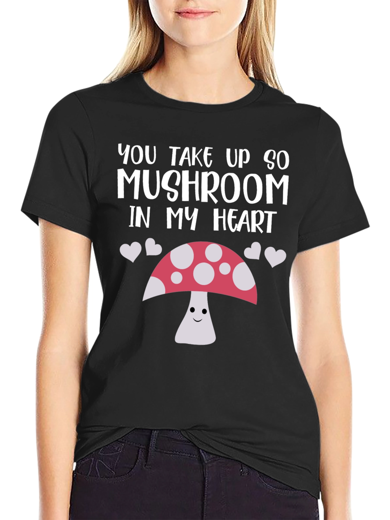 Mushroom Heart Graphic Tee - Cute & Funny Shirt