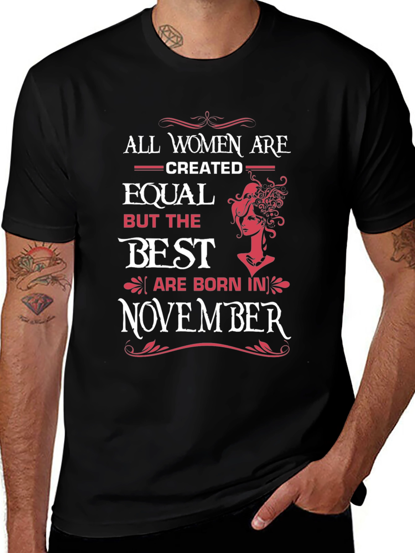 All Women Are Created Equal November Birthday T-Shirt